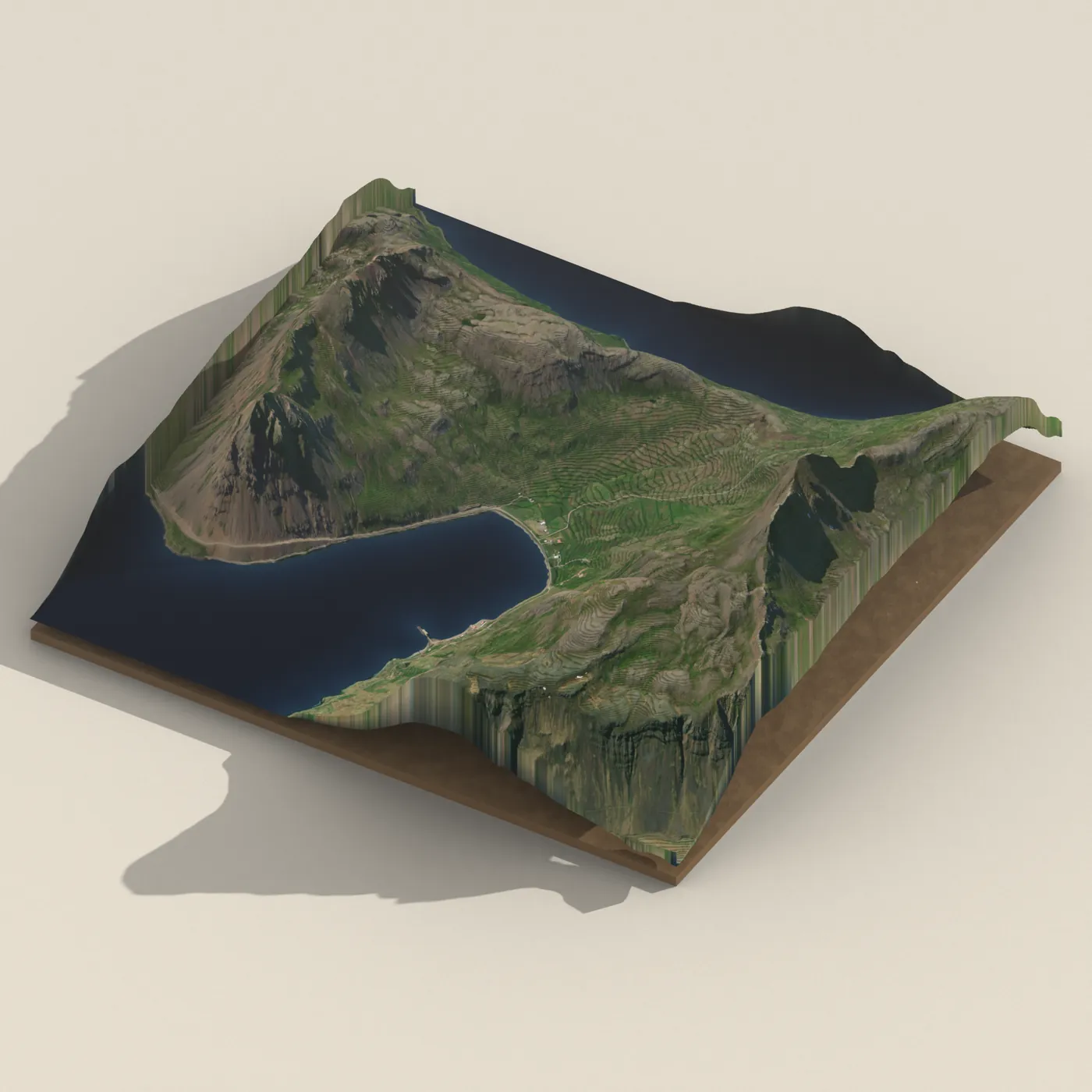Urðartindur, Norðurfirði 3D terrain render