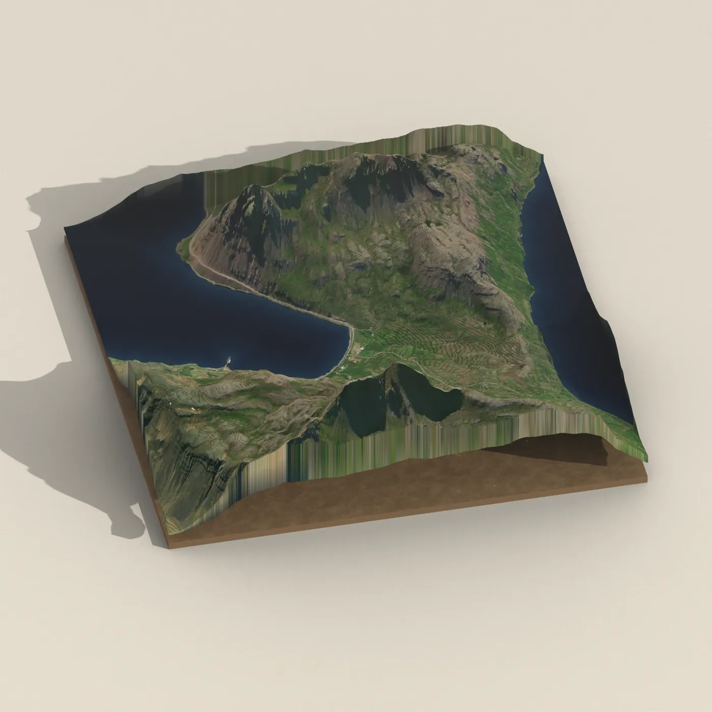 Urðartindur — 3D terrain render (no visitor photo yet)