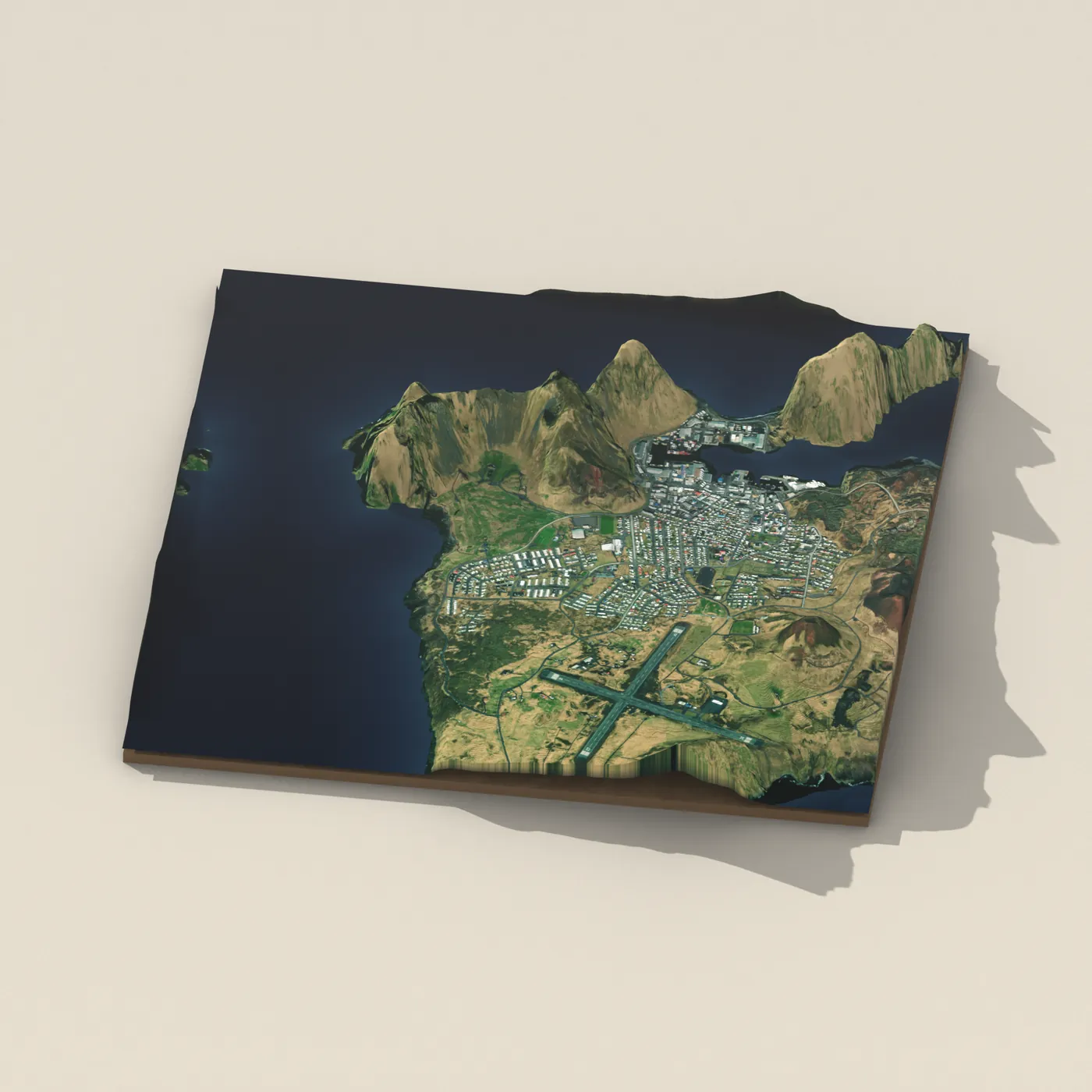Tjaldsvæði Vestmannaeyja 3D terrain render