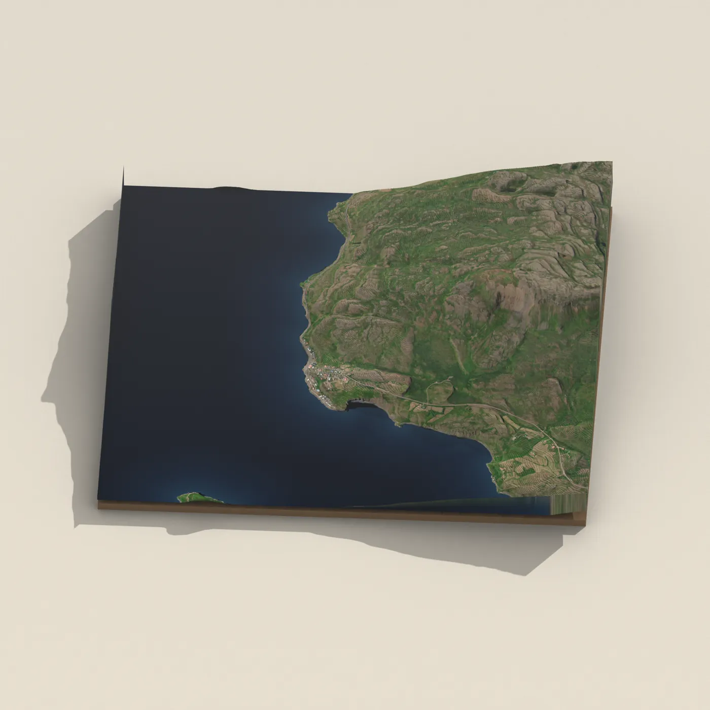 Drangsnes Hot Pots 3D terrain render