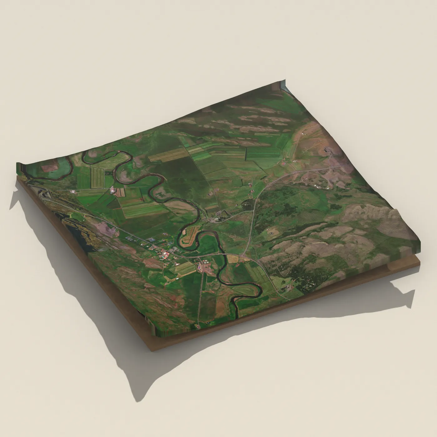 Geothermal hot spring near Borgarbyggð 3D terrain render