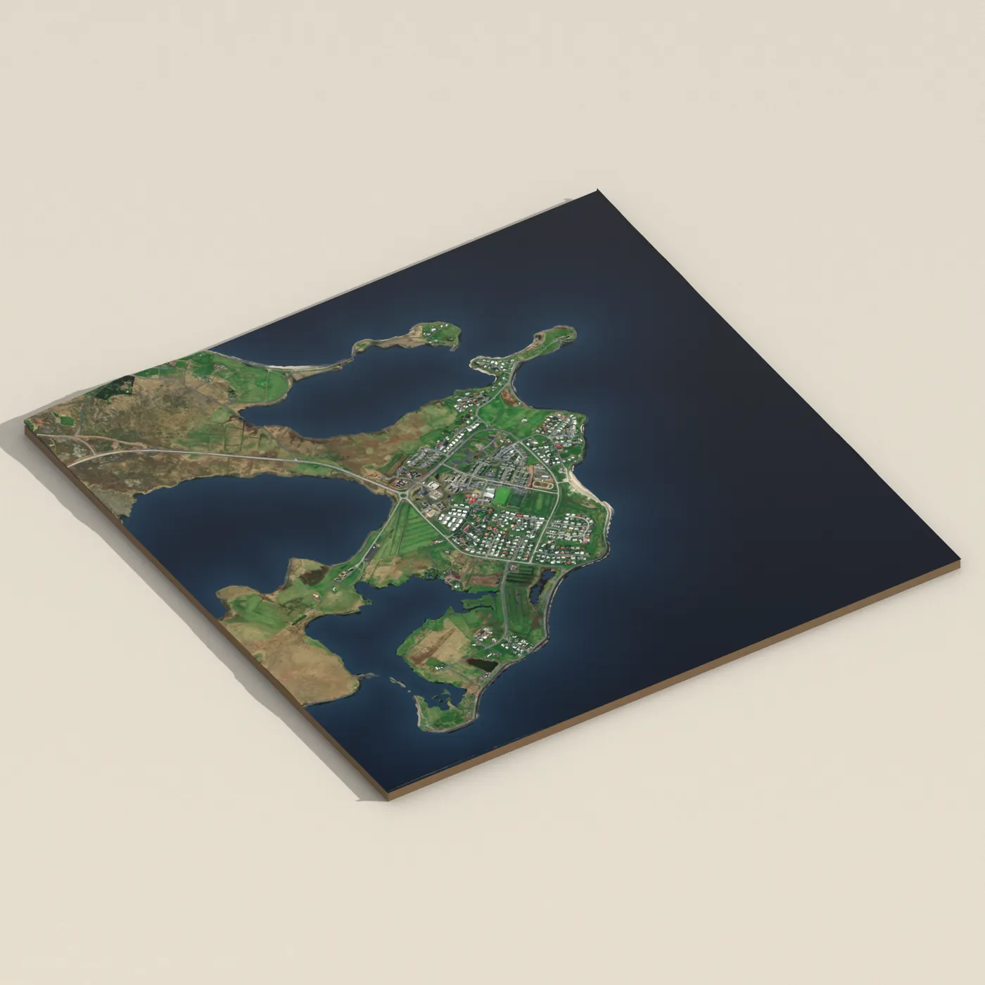 Geothermal hot spring near Garðabær — 3D terrain render (no visitor photo yet)