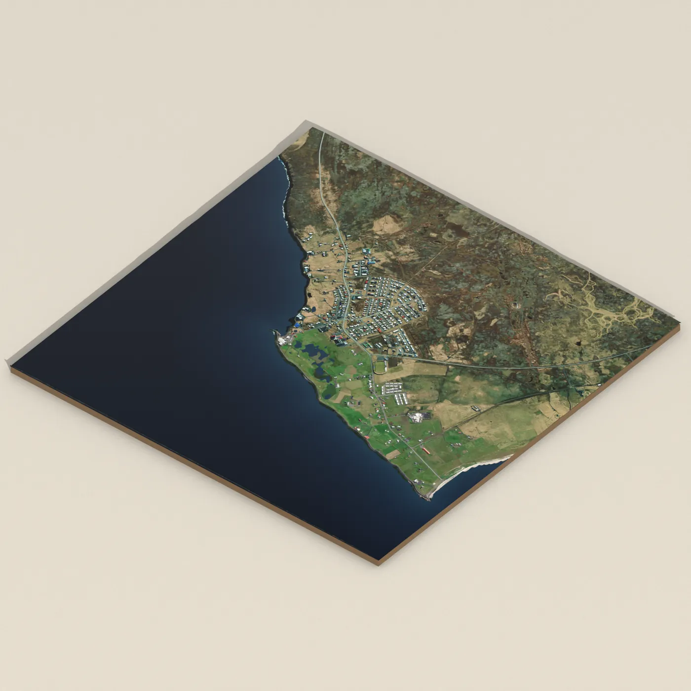 Geothermal hot spring near Garður — 3D terrain render (no visitor photo yet)
