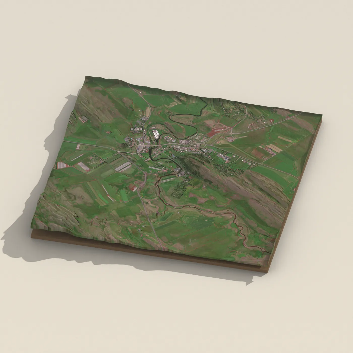 Geothermal hot spring near Hrunamannahreppur — 3D terrain render (no visitor photo yet)