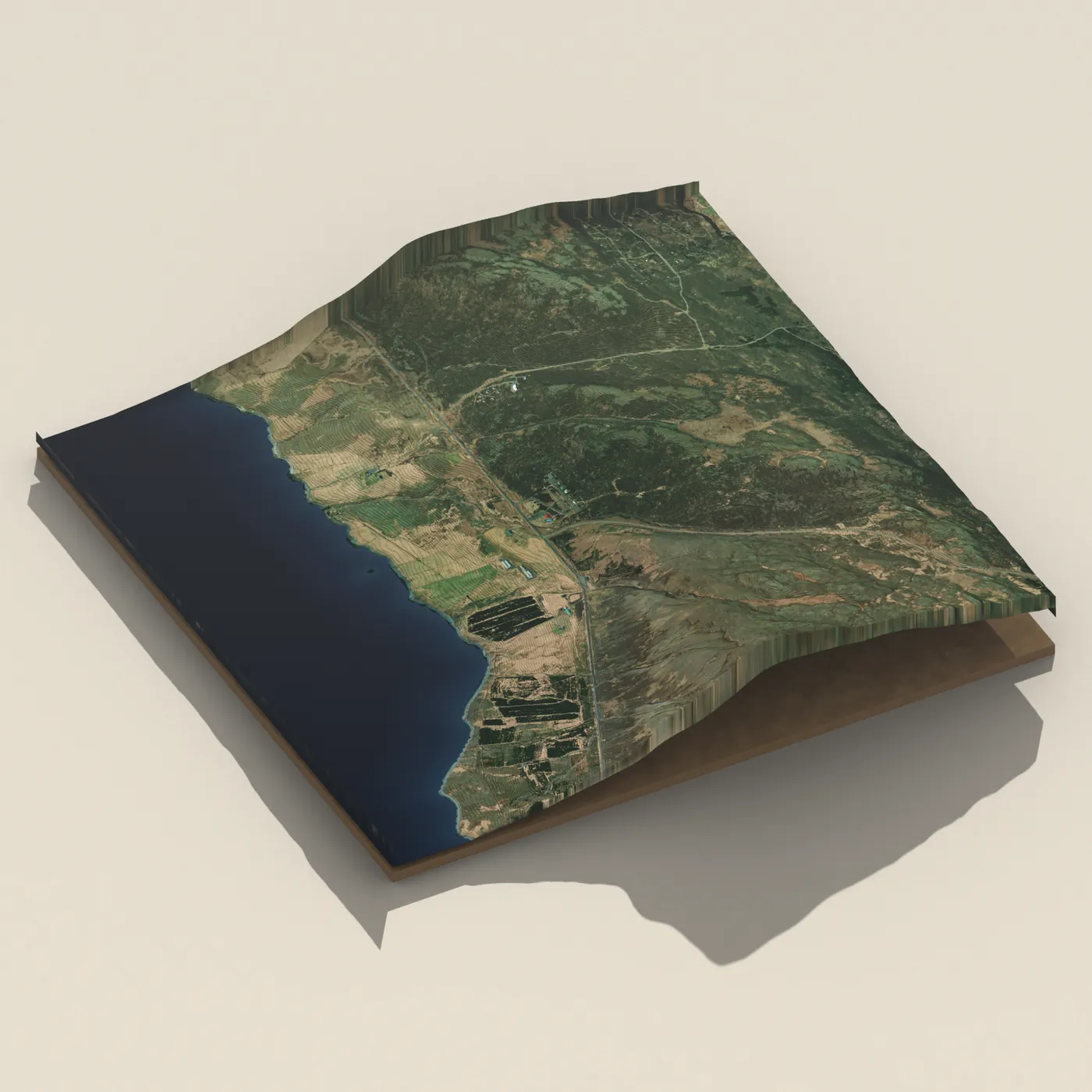 Geothermal hot spring near Hvalfjarðarsveit — 3D terrain render (no visitor photo yet)