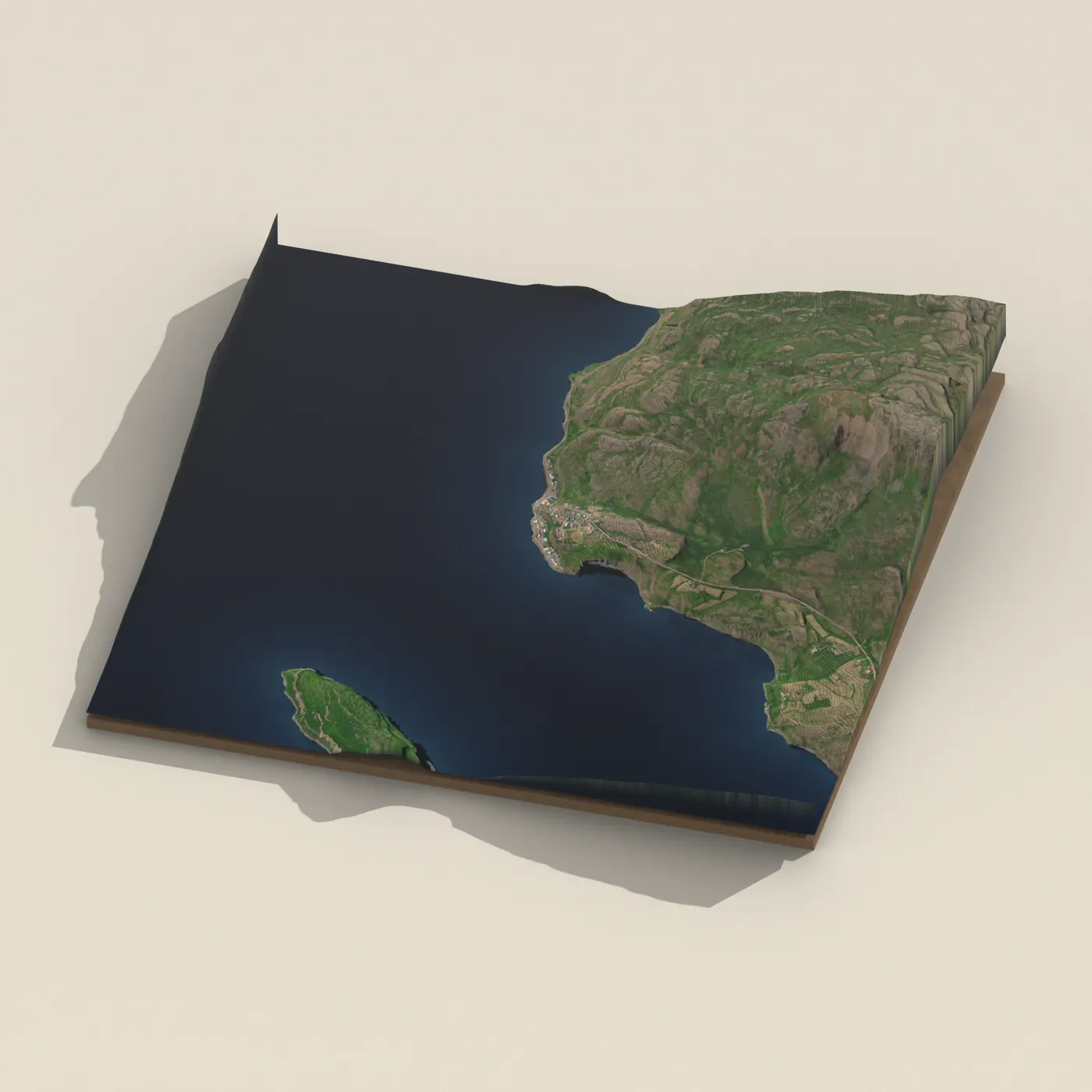 Geothermal hot spring near Kaldrananeshreppur — 3D terrain render (no visitor photo yet)