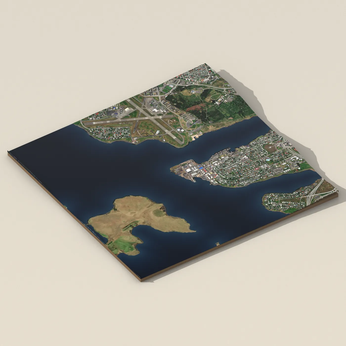 Geothermal hot spring near Kópavogsbær — 3D terrain render (no visitor photo yet)