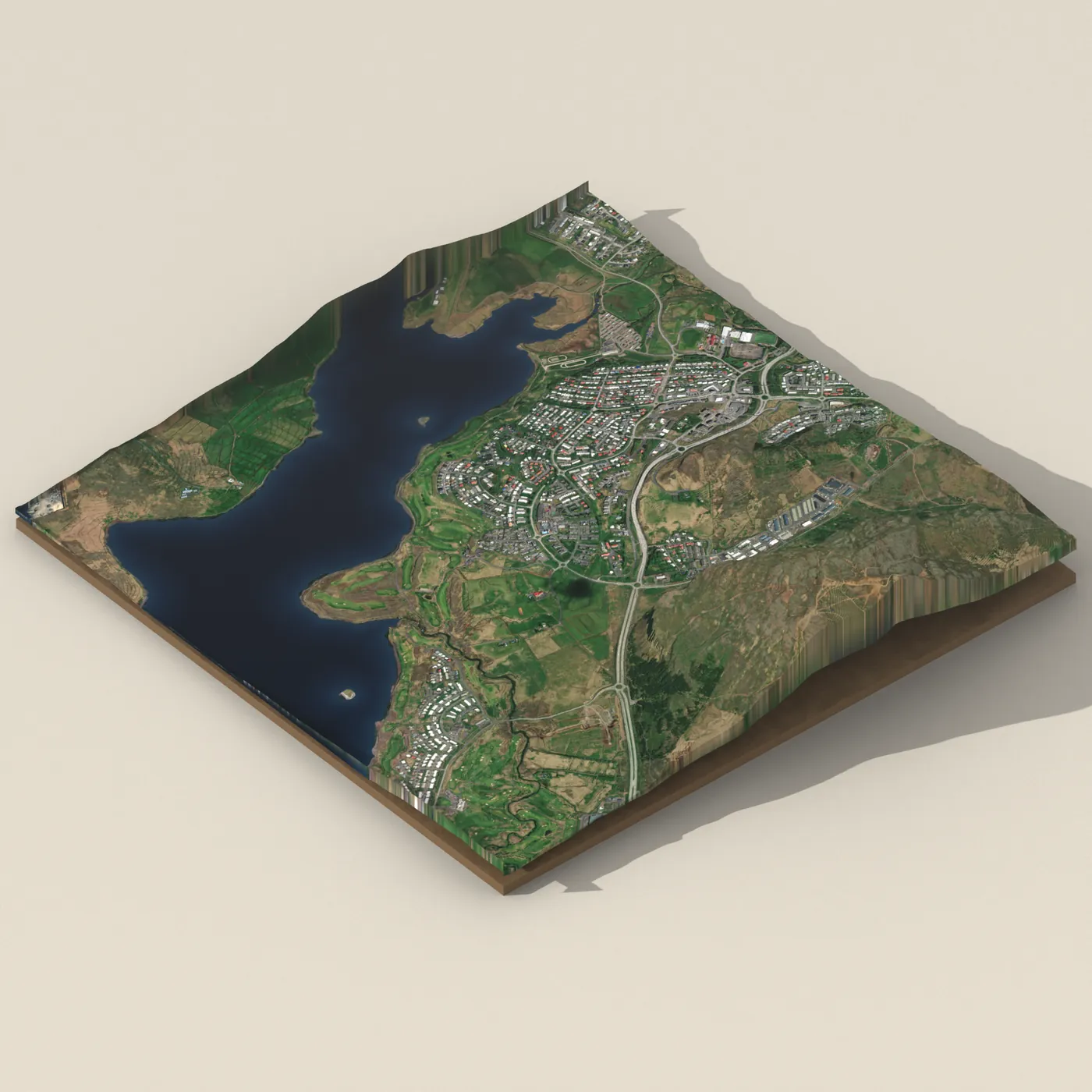 Geothermal hot spring near Mosfellsbær — 3D terrain render (no visitor photo yet)