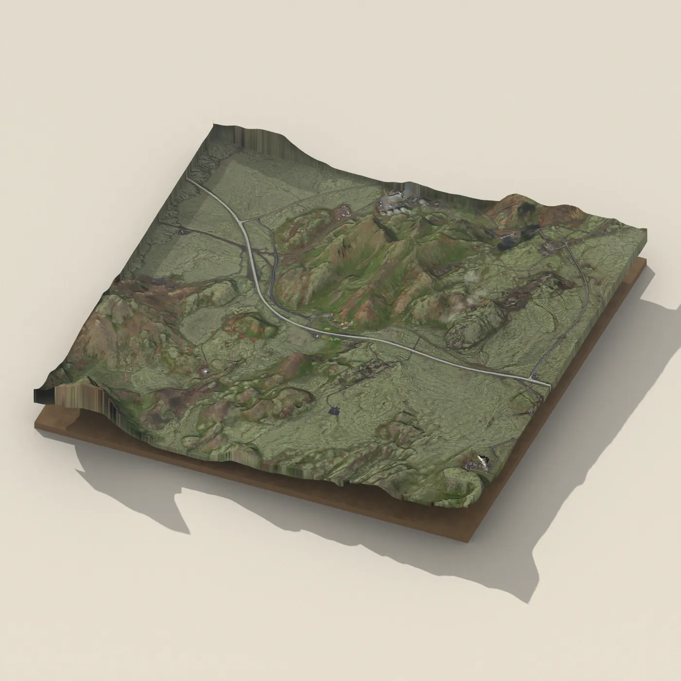 Geothermal hot spring near Ölfus — 3D terrain render (no visitor photo yet)