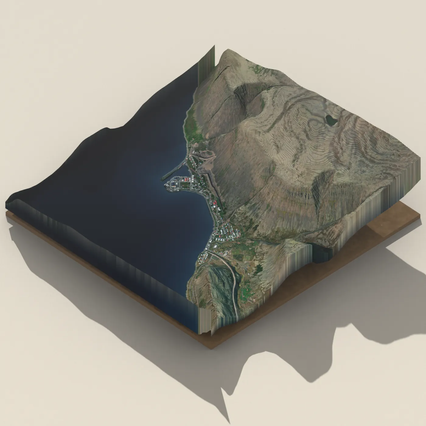 Geothermal hot spring near Patreksfjörður — 3D terrain render (no visitor photo yet)