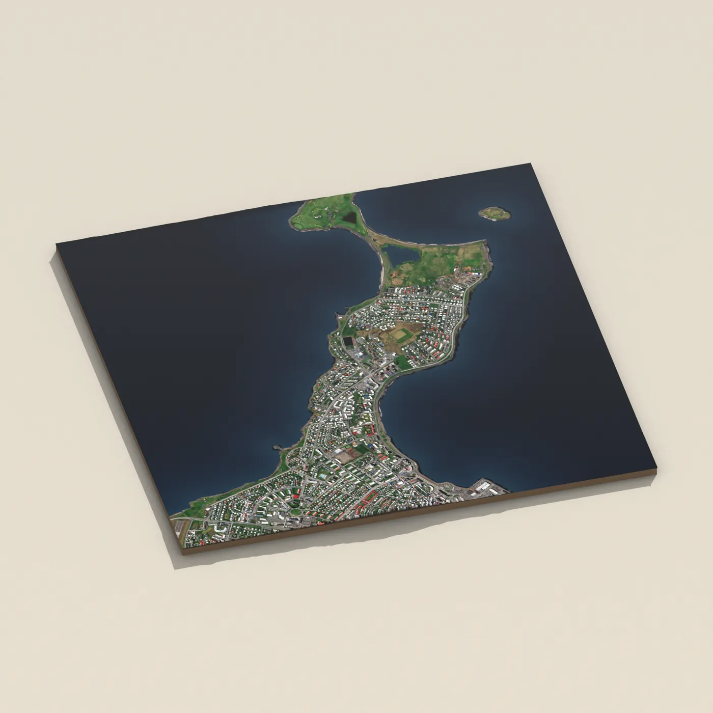 Geothermal hot spring near Seltjarnarnesbær — 3D terrain render (no visitor photo yet)