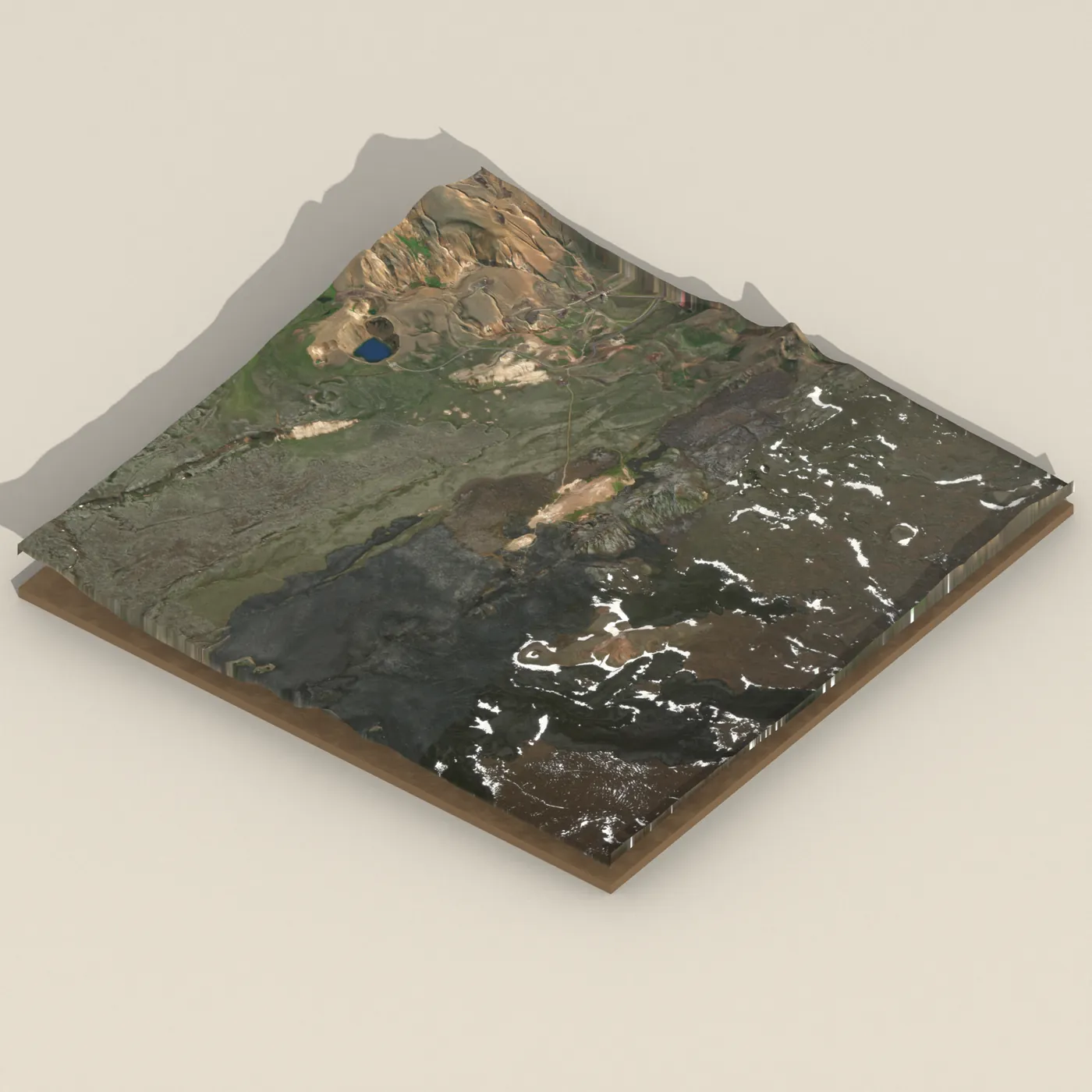 Geothermal hot spring near Þingeyjarsveit — 3D terrain render (no visitor photo yet)