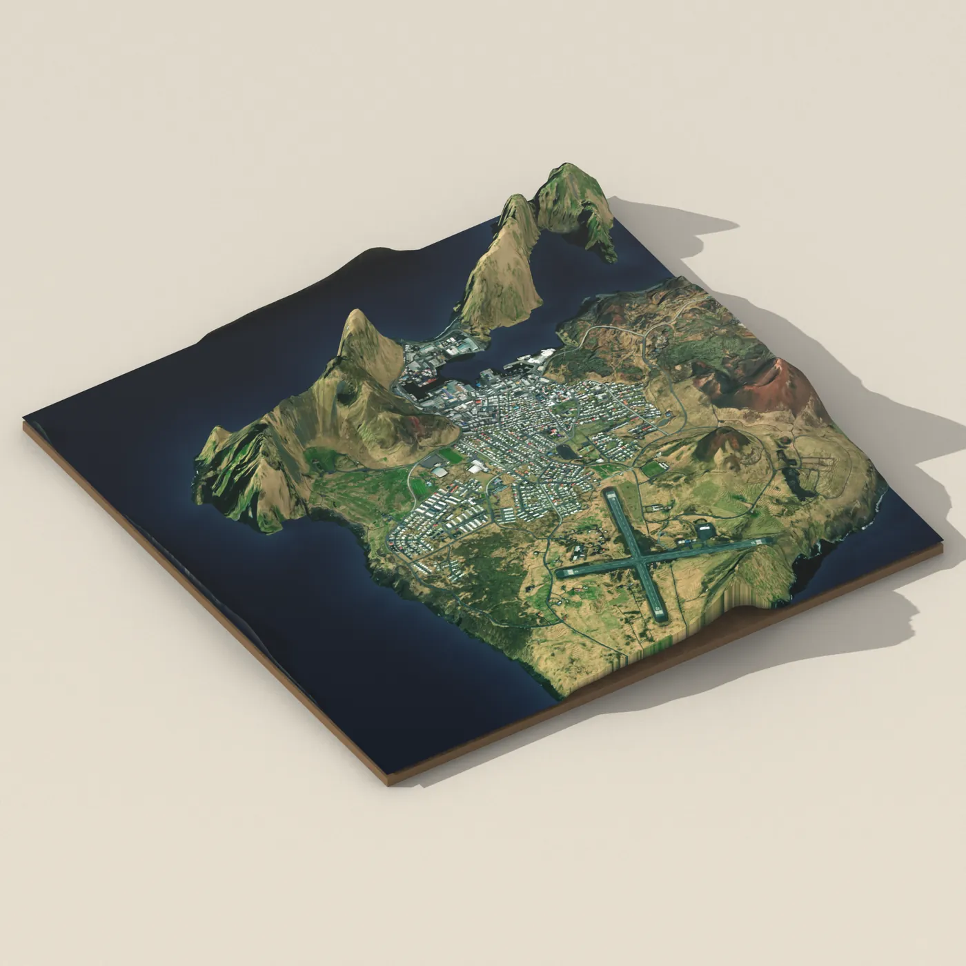 Geothermal hot spring near Vestmannaeyjabær — 3D terrain render (no visitor photo yet)