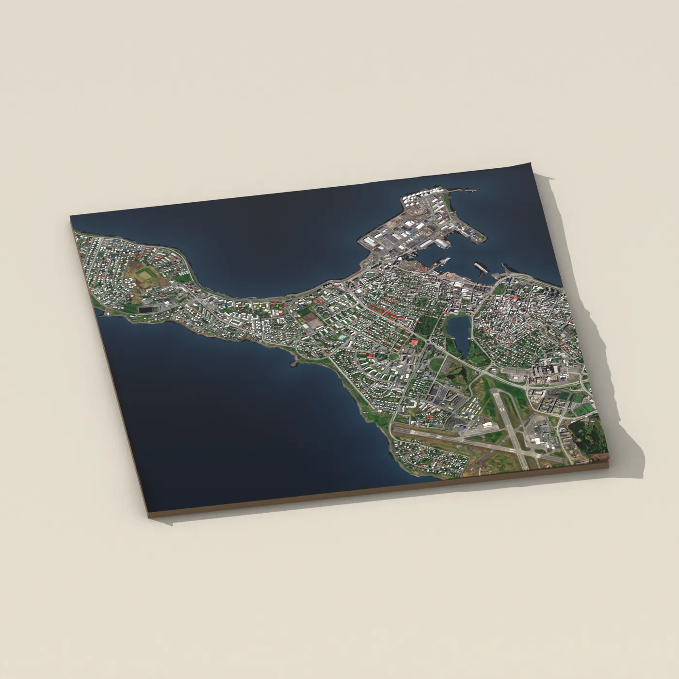 Geothermal hot spring near Vesturbær — 3D terrain render (no visitor photo yet)
