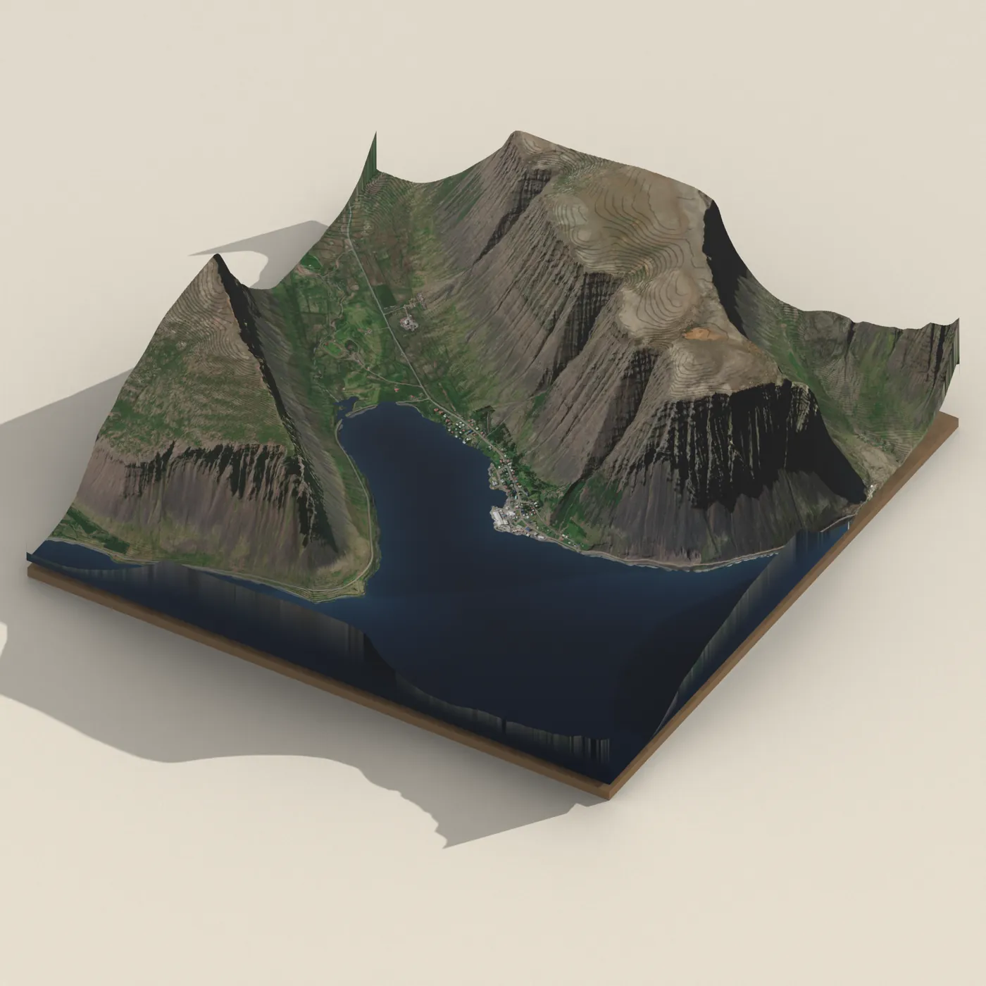 Geothermal hot spring near Vesturbyggð — 3D terrain render (no visitor photo yet)