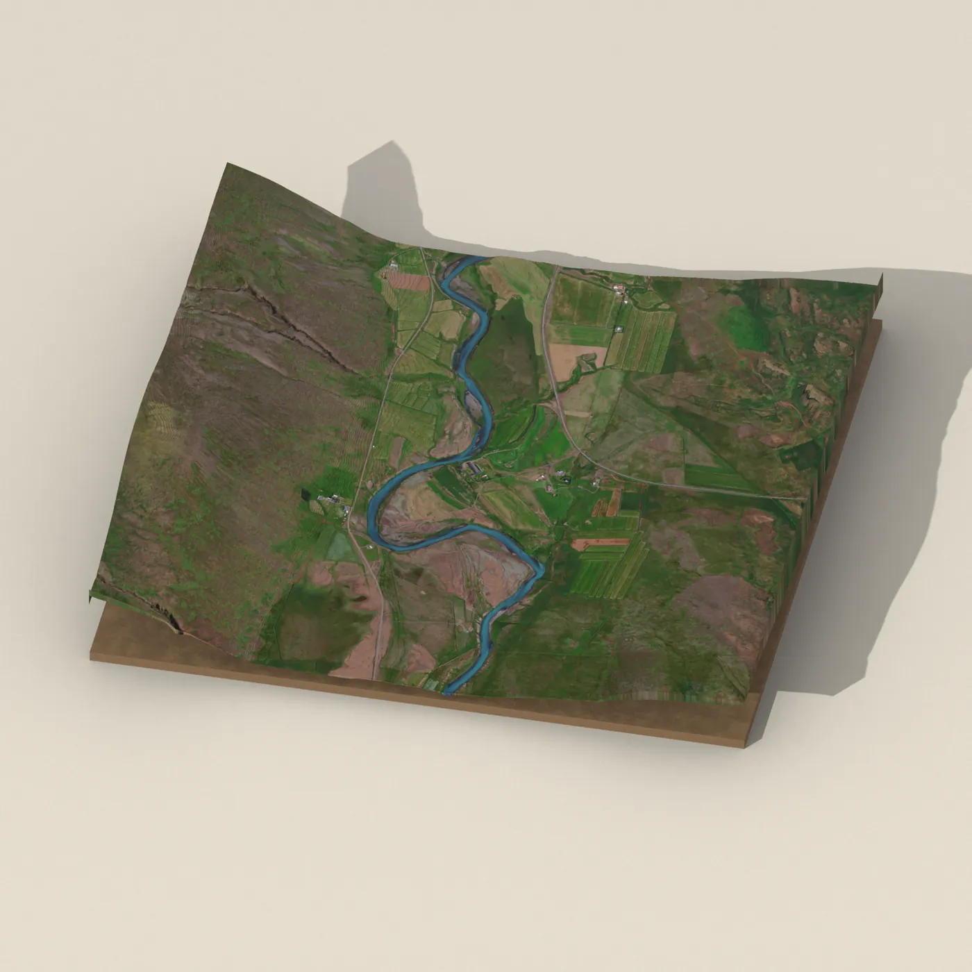Natural hot pot near Borgarbyggð — 3D terrain render (no visitor photo yet)