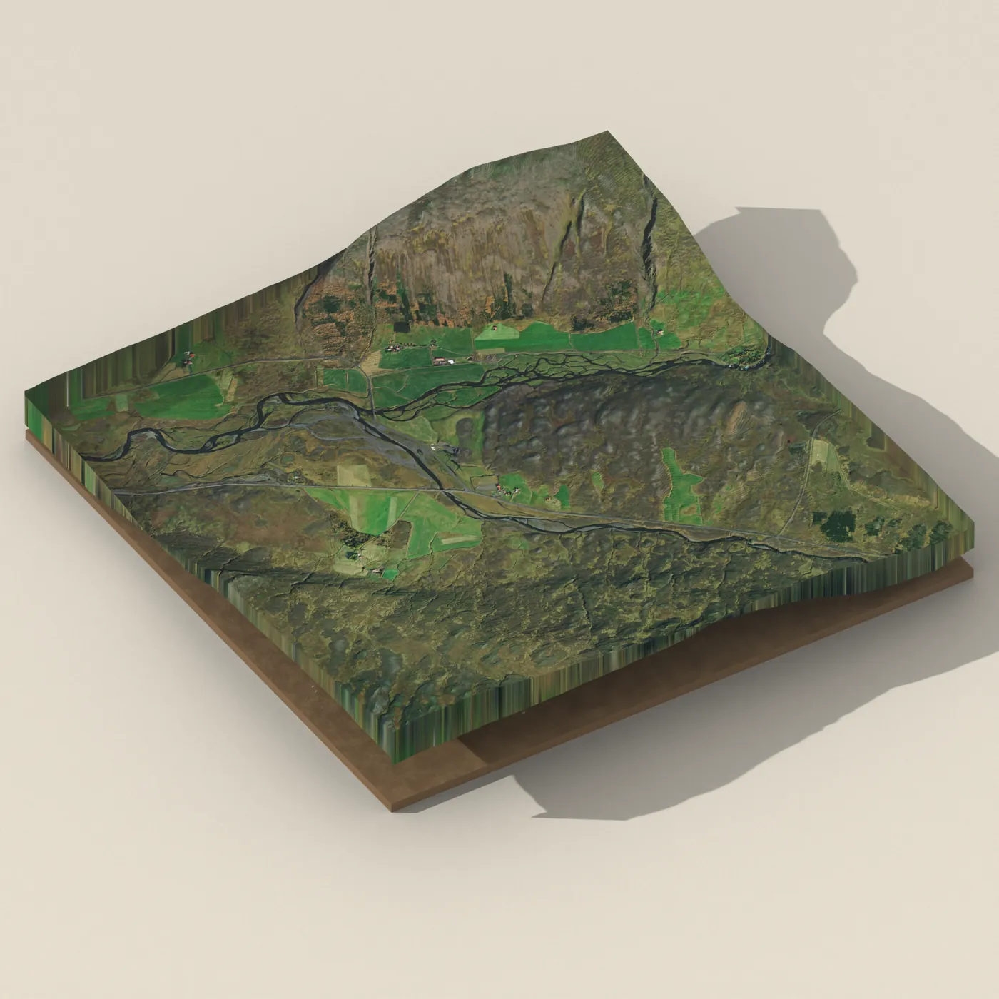 Natural hot pot near Borgarbyggð — 3D terrain render (no visitor photo yet)