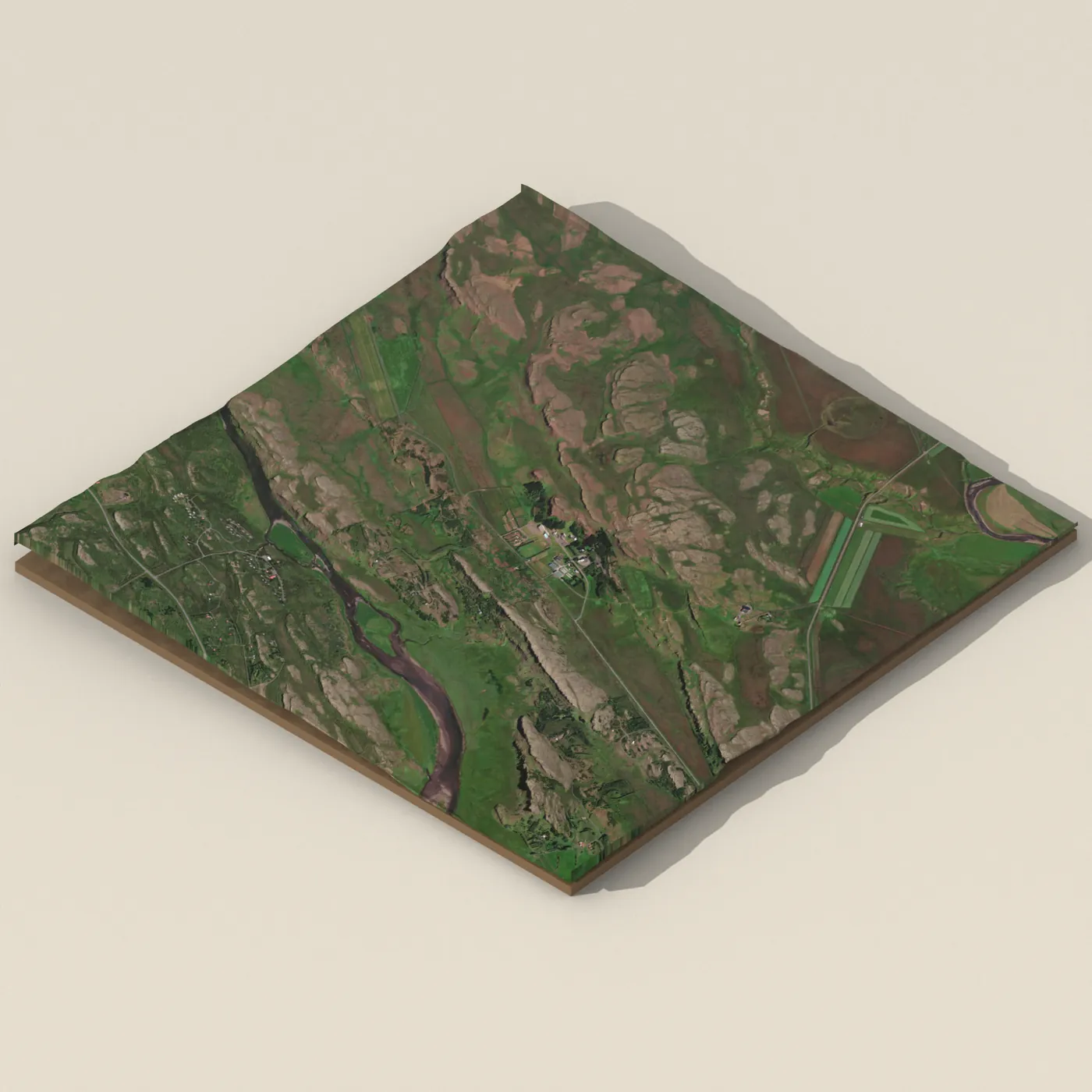 Natural hot pot near Borgarbyggð — 3D terrain render (no visitor photo yet)
