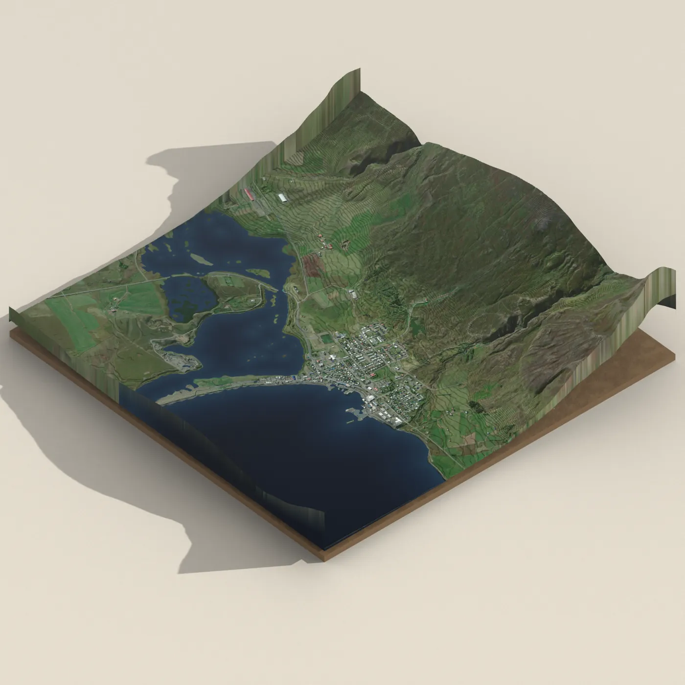 Natural hot pot near Dalvík — 3D terrain render (no visitor photo yet)