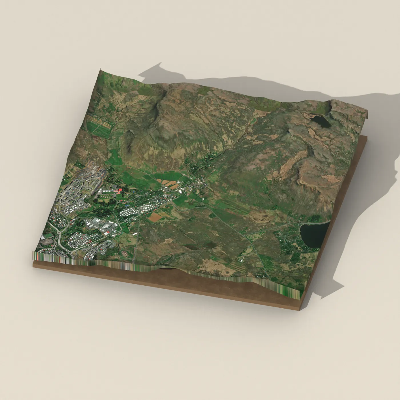 Natural hot pot near Mosfellsbær — 3D terrain render (no visitor photo yet)