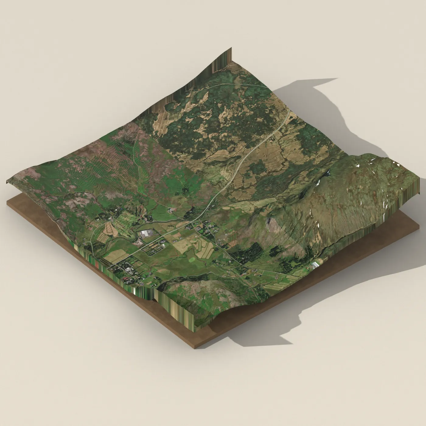 Natural hot pot near Mosfellsbær — 3D terrain render (no visitor photo yet)