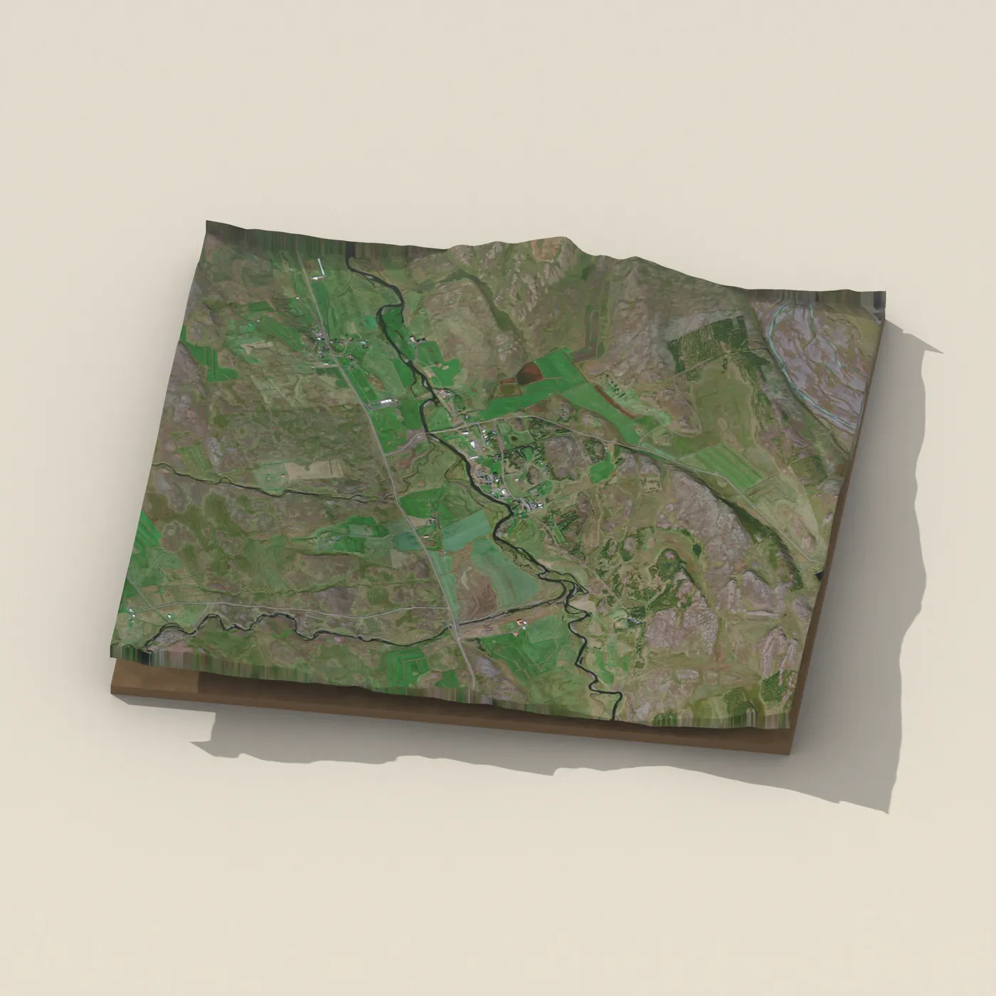 Natural hot pot near Skagafjörður — 3D terrain render (no visitor photo yet)