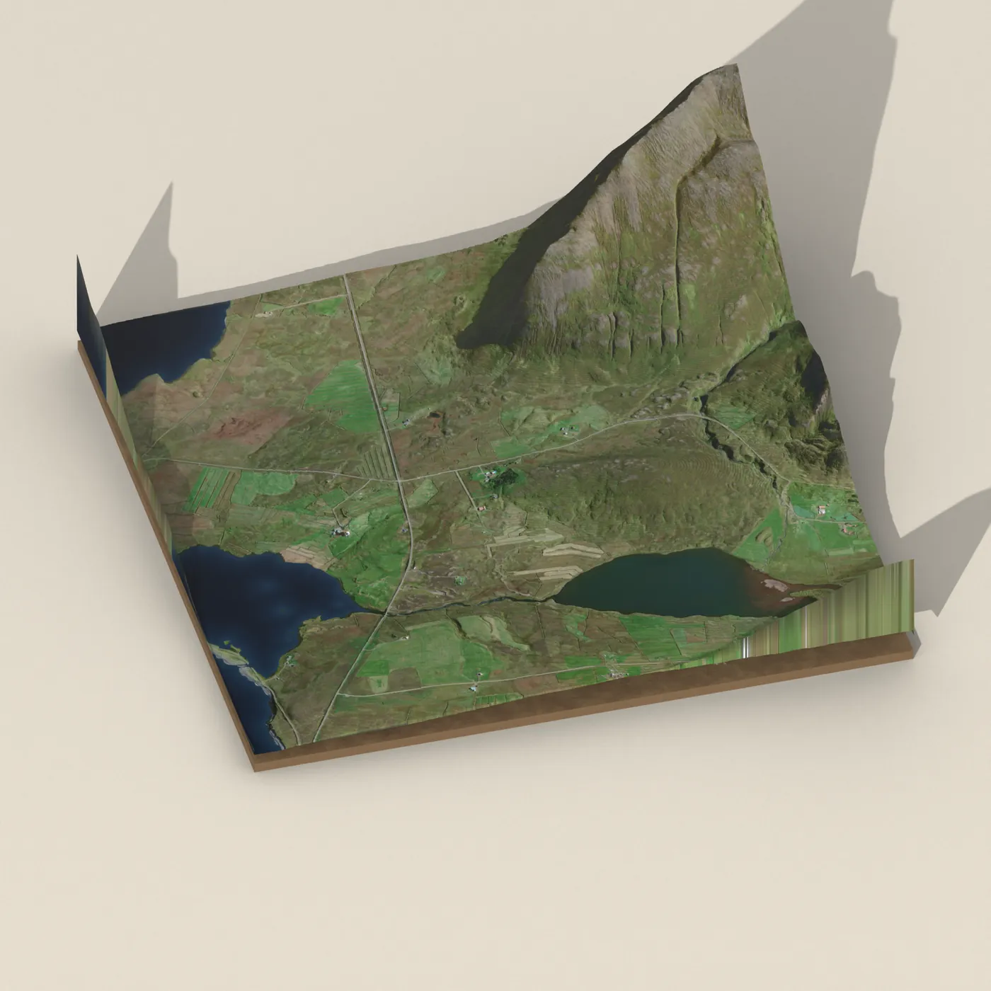 Natural hot pot near Skagafjörður — 3D terrain render (no visitor photo yet)