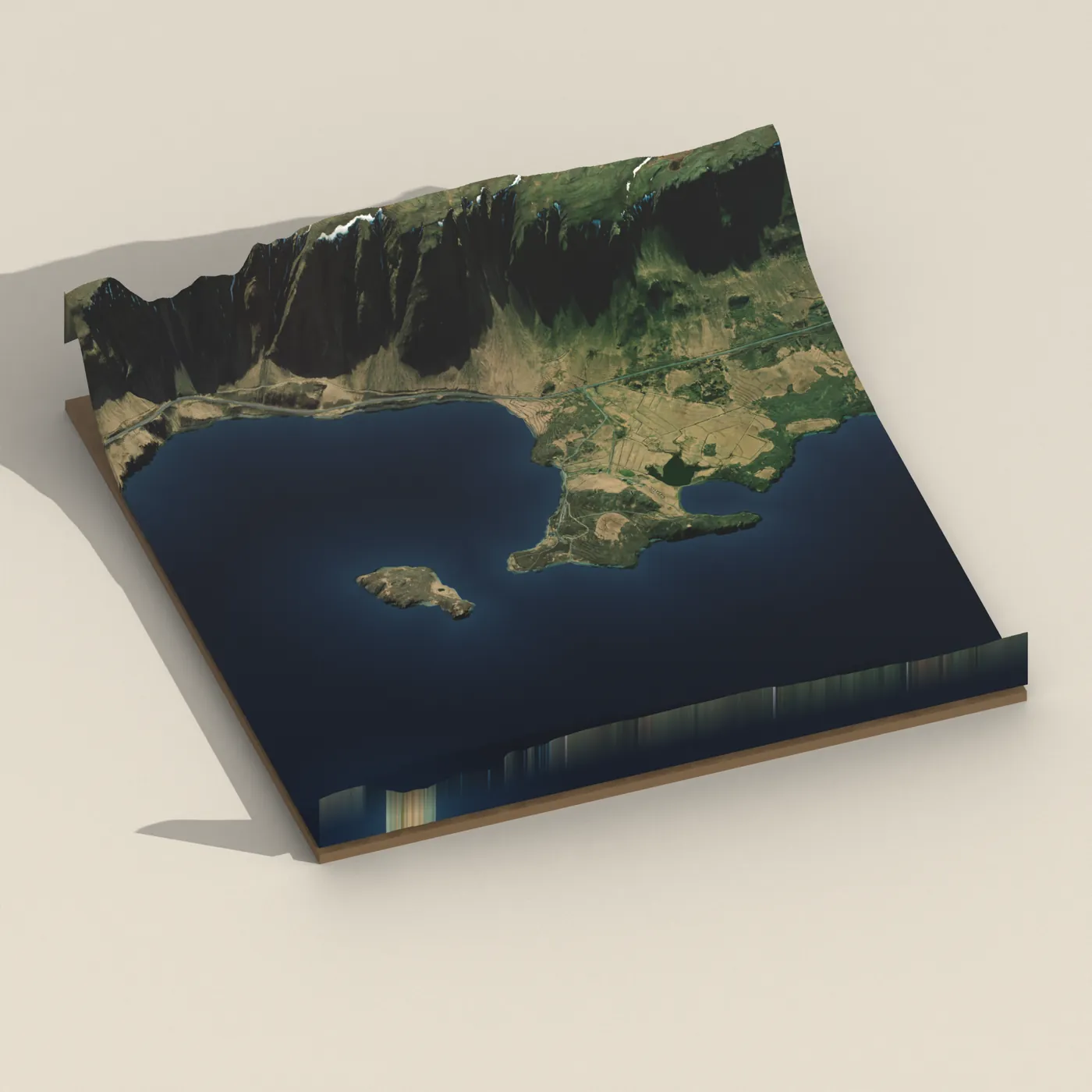 Hvammsvík Hot Springs — 3D terrain render (no visitor photo yet)