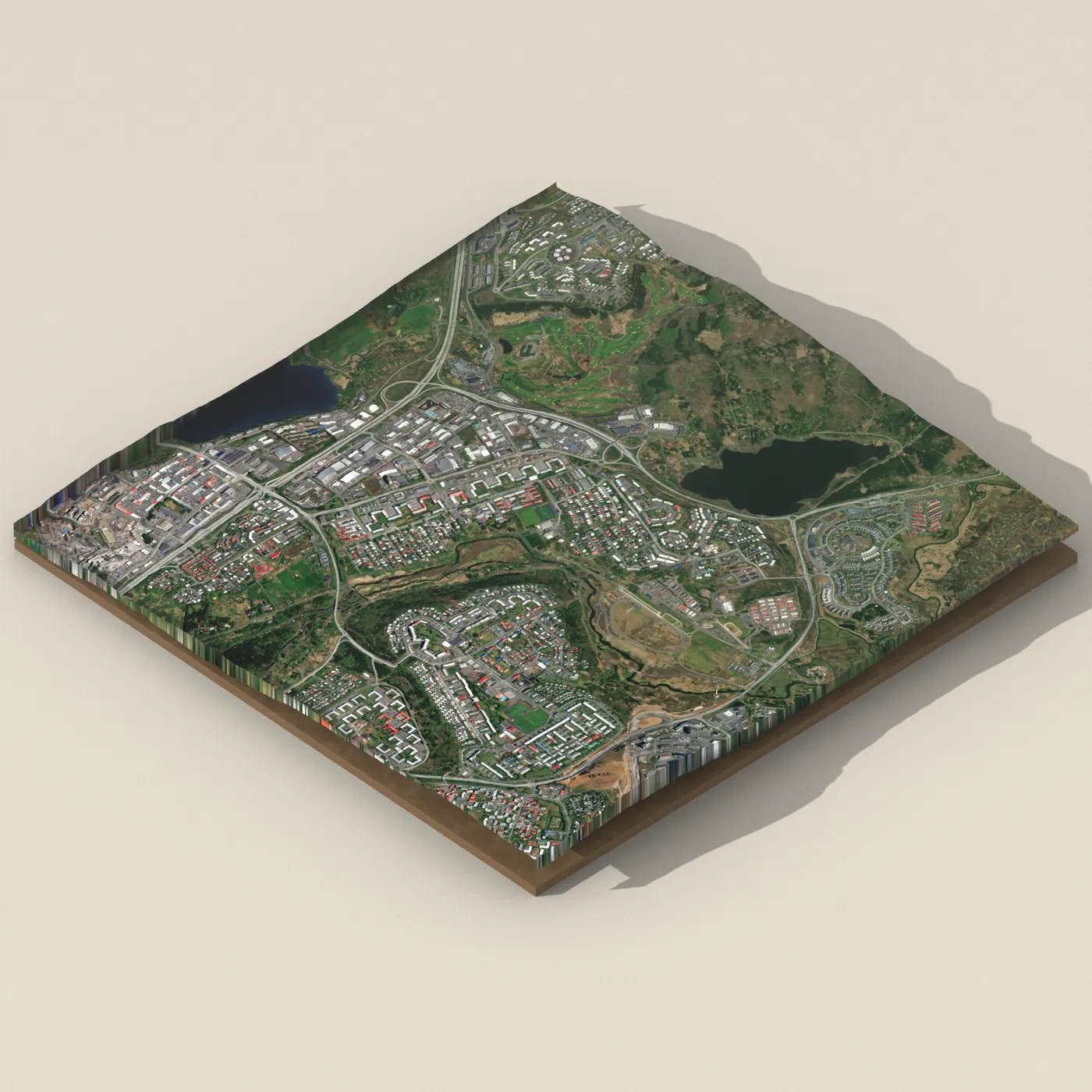 Árbæjarlaug 3D terrain render