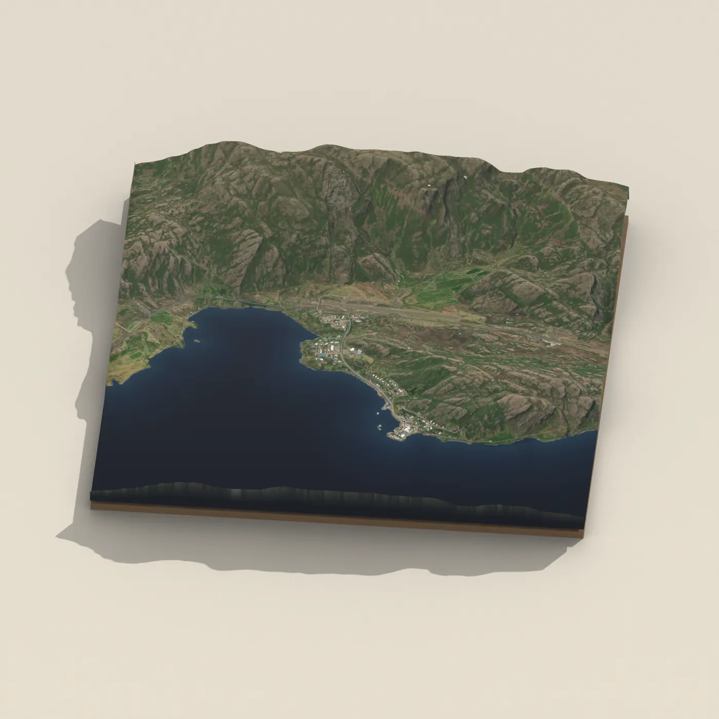 Hólmavík 3D terrain render
