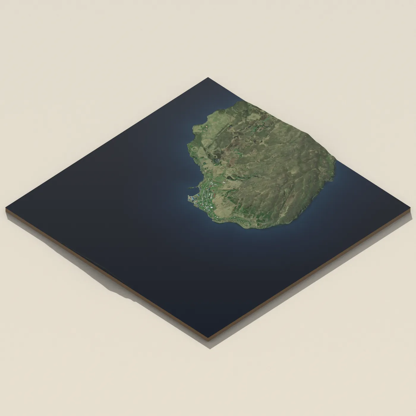 Hrísey 3D terrain render