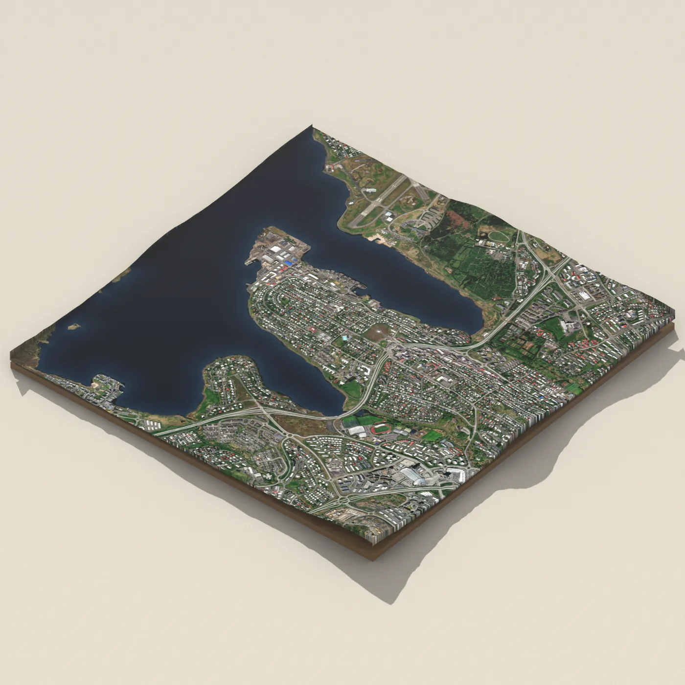 Kópavogslaug 3D terrain render
