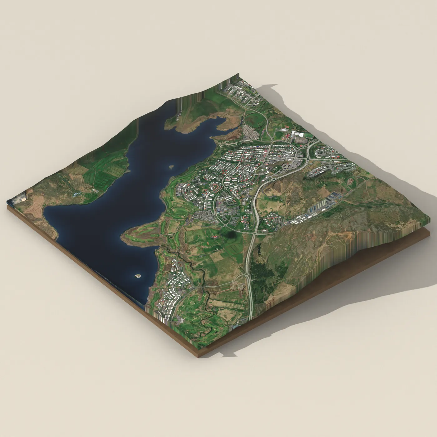 Lágafellslaug 3D terrain render