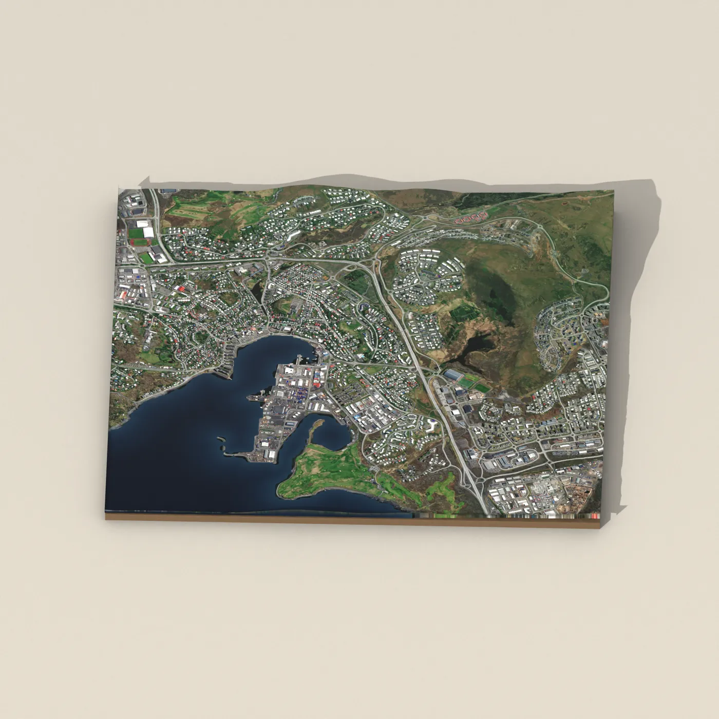 Suðurbæjarlaug 3D terrain render