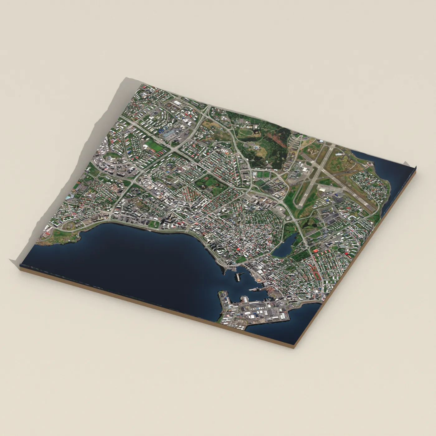 Sundhöll Reykjavíkur 3D terrain render