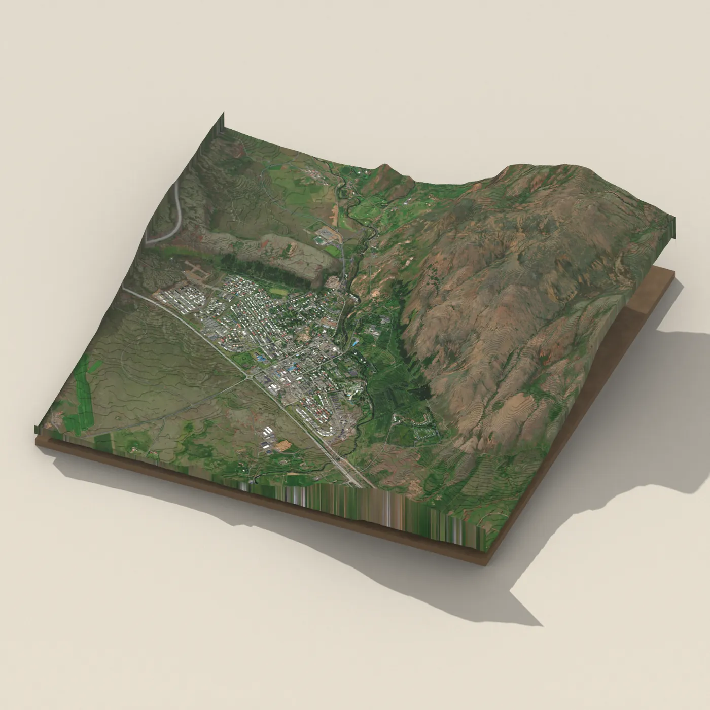Sundlaugin Laugaskarði 3D terrain render