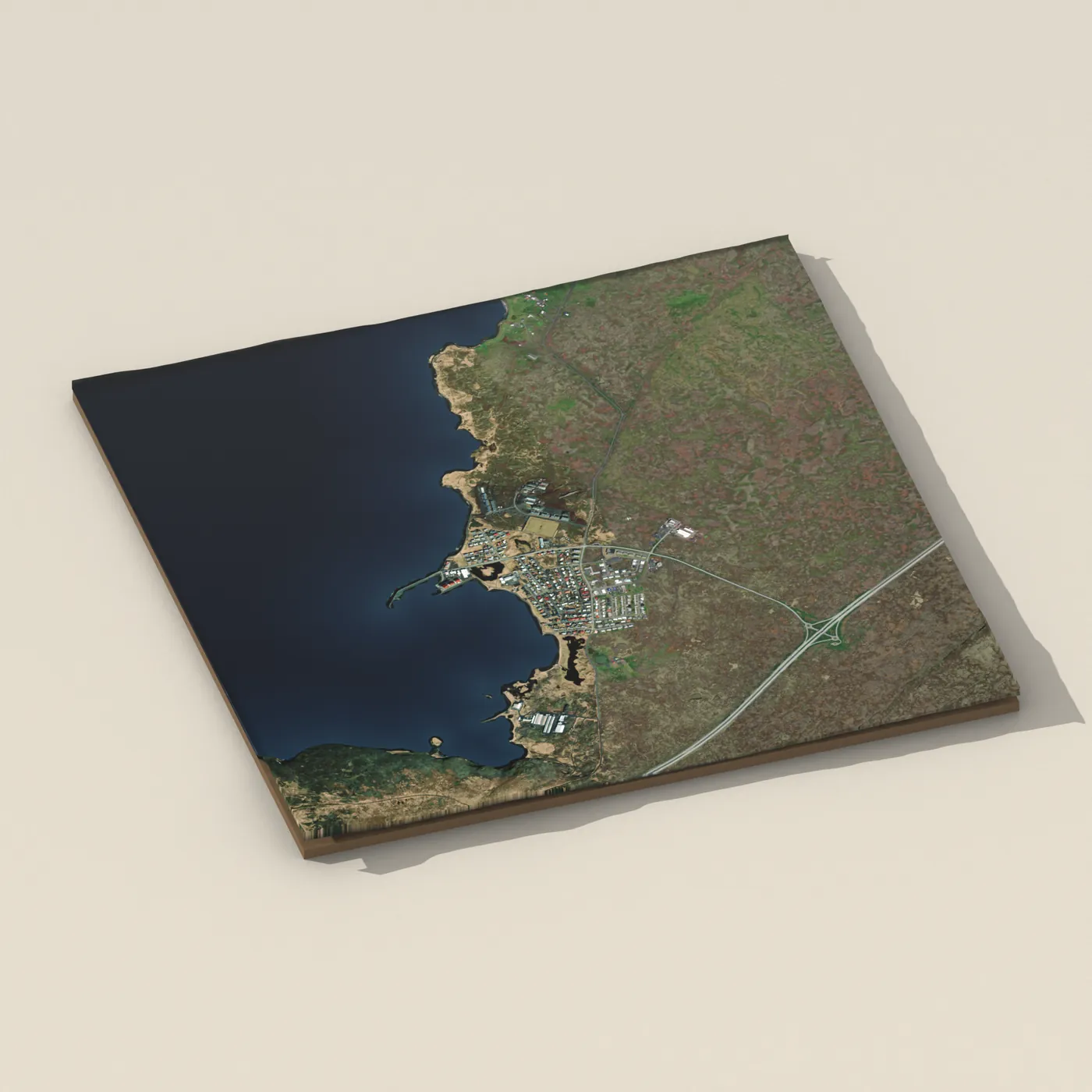 Vogar, Vatnsleysuströnd 3D terrain render