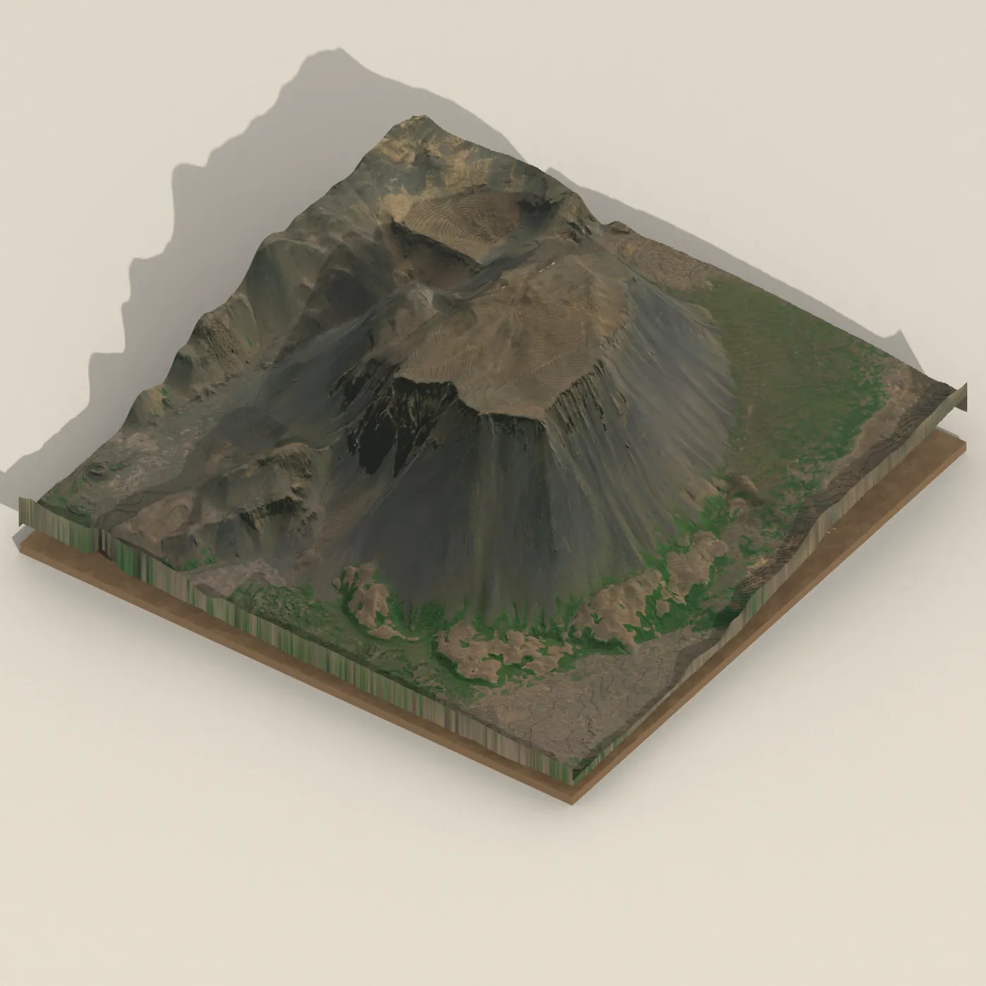 Búrfell á Mývatnsöræfum 3D terrain render