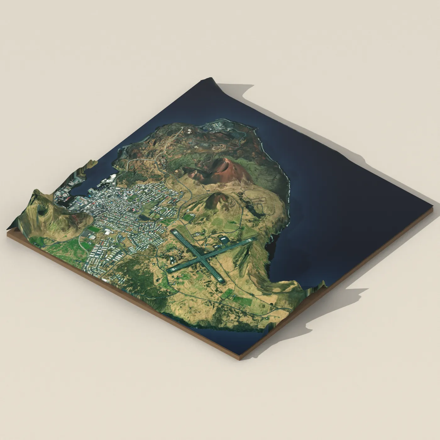 Helgafell 3D terrain render