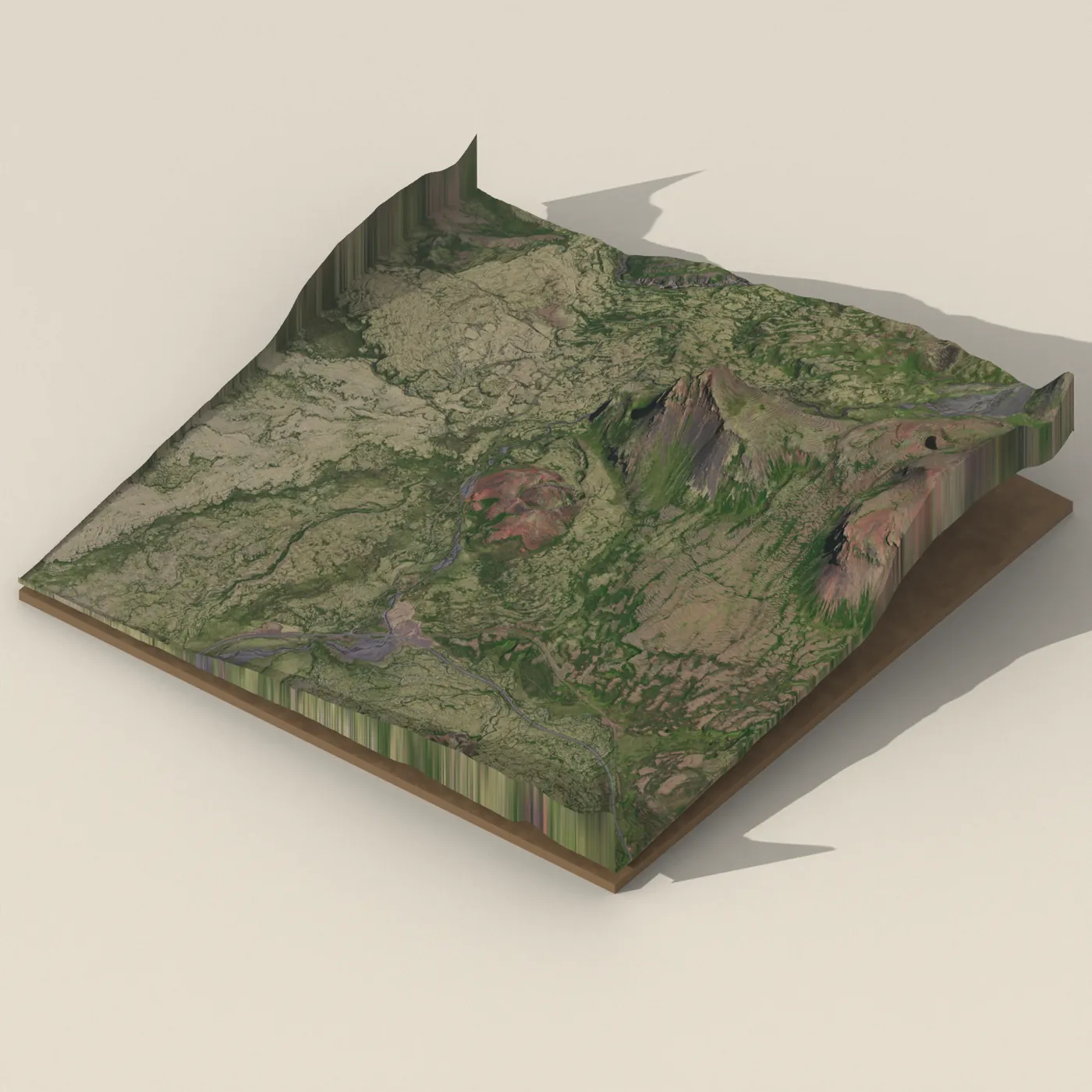 Rauðhóll — 3D terrain render (no visitor photo yet)