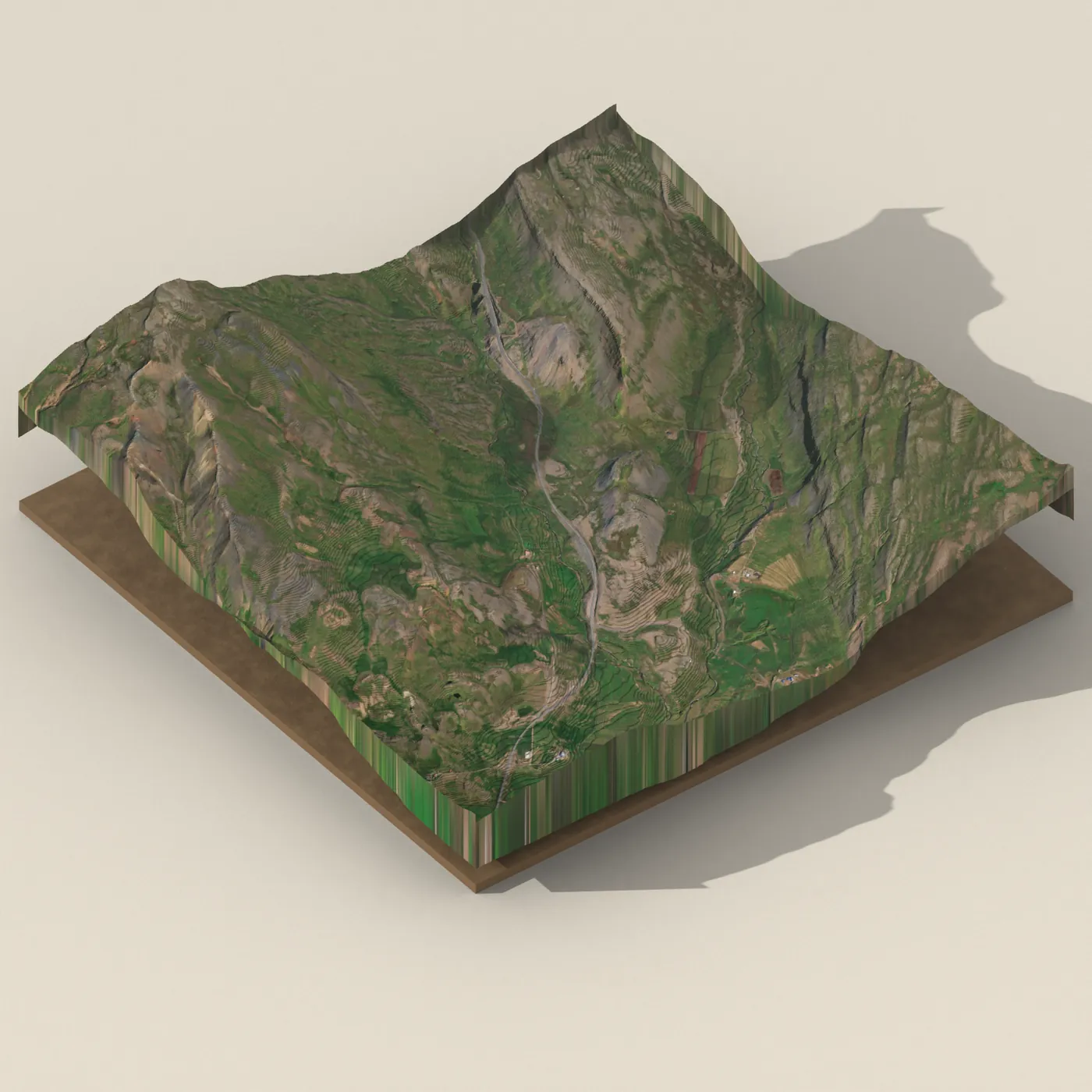 Bænahúsfoss 3D terrain render