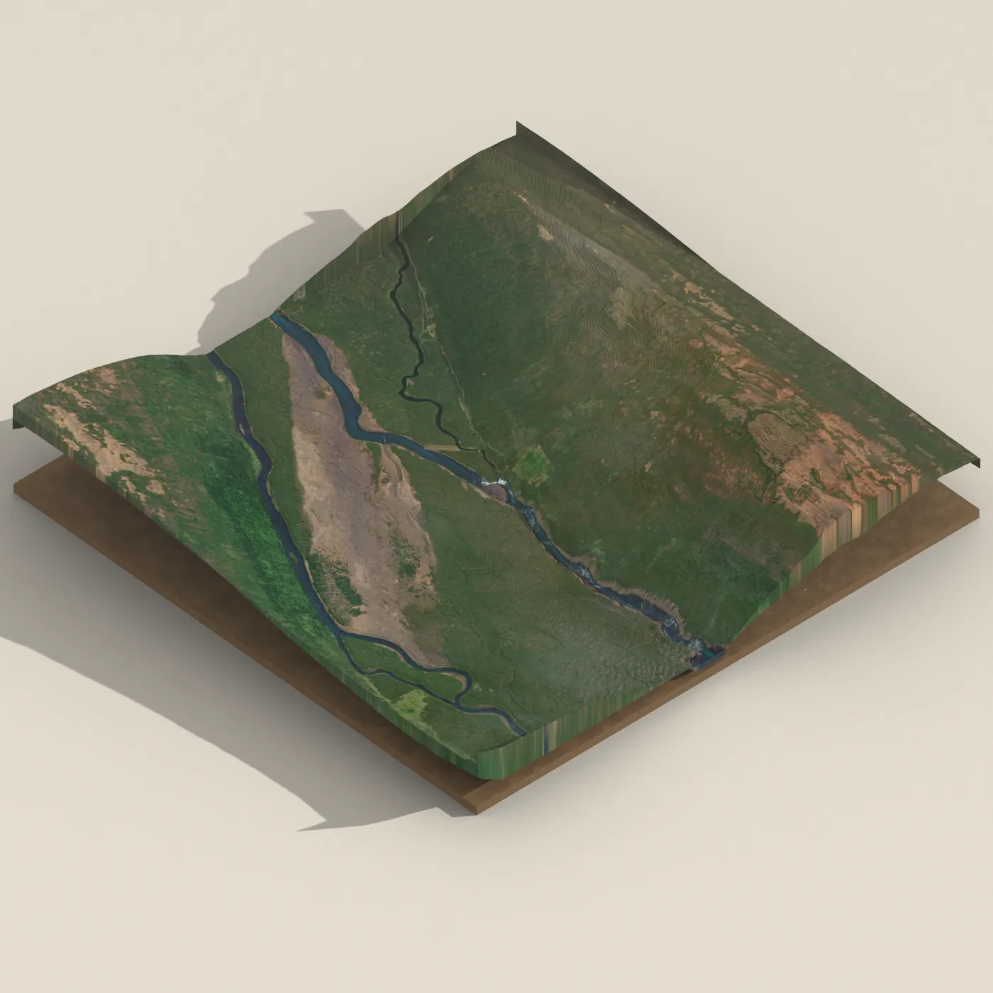 Barnafoss 3D terrain render