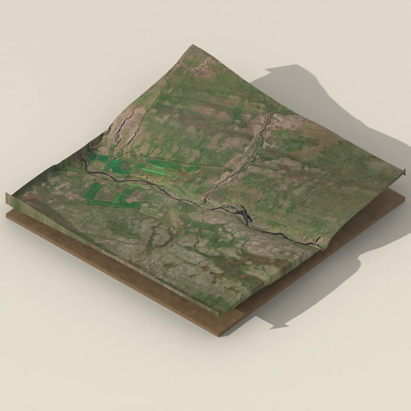 Bergárfoss 3D terrain render