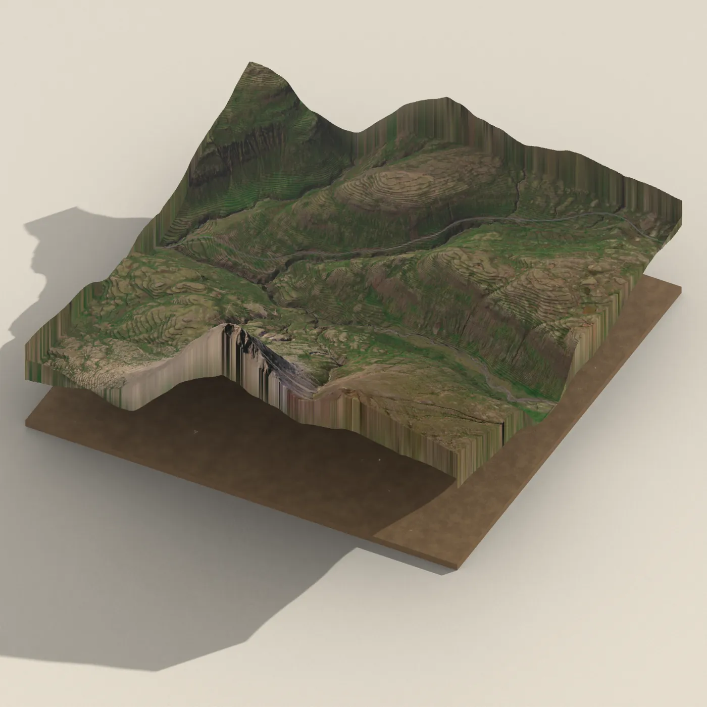 Bjarnafoss 3D terrain render