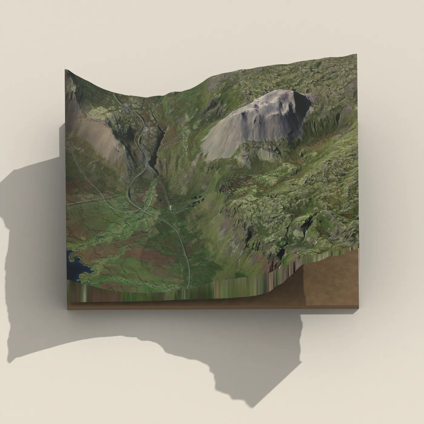 Bjarnarfoss 3D terrain render