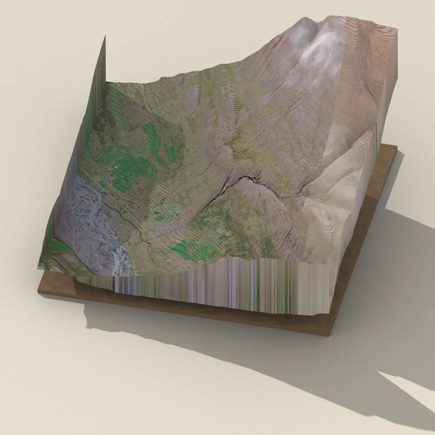 Bólugilsfoss 3D terrain render