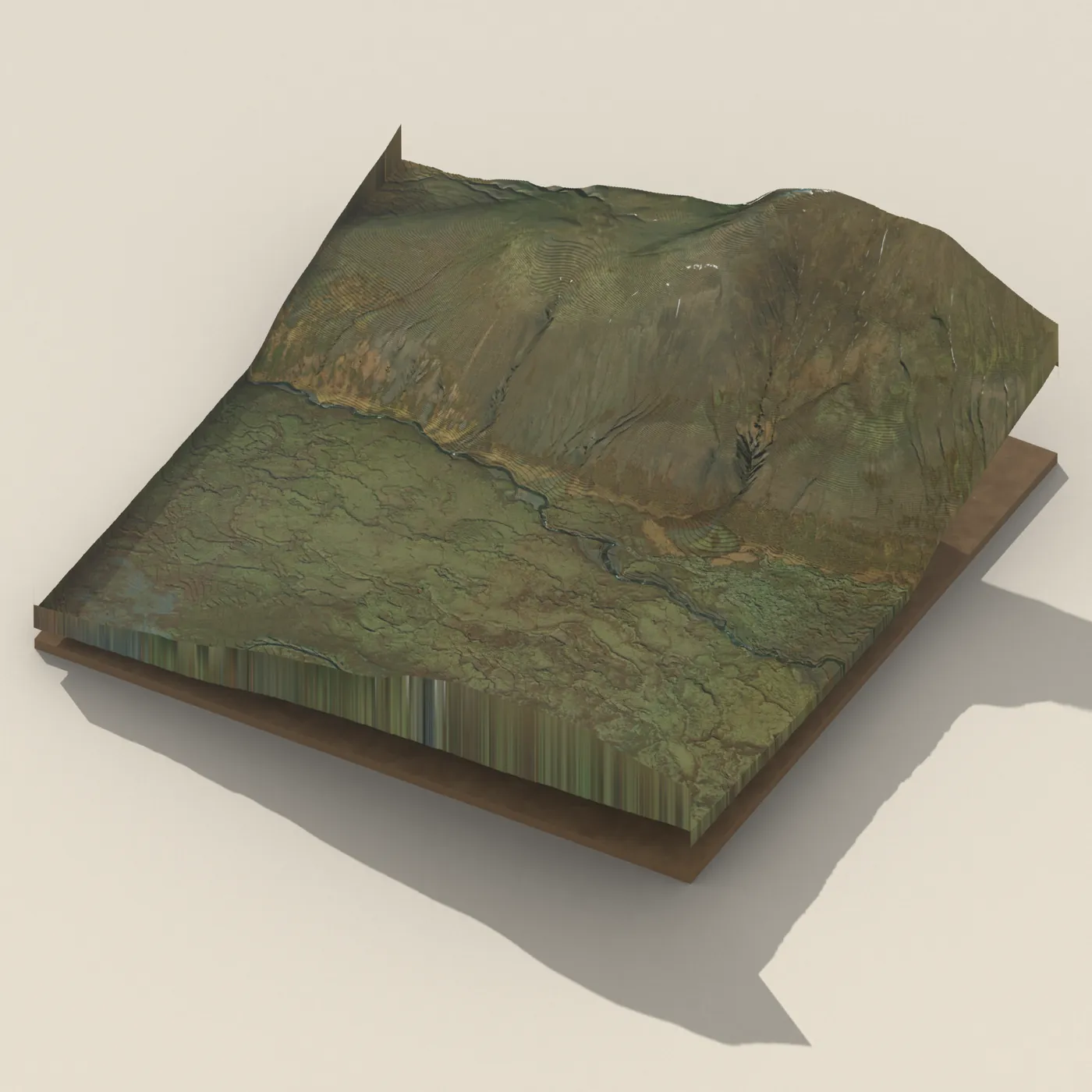 Bröttuhlíðarfoss 3D terrain render