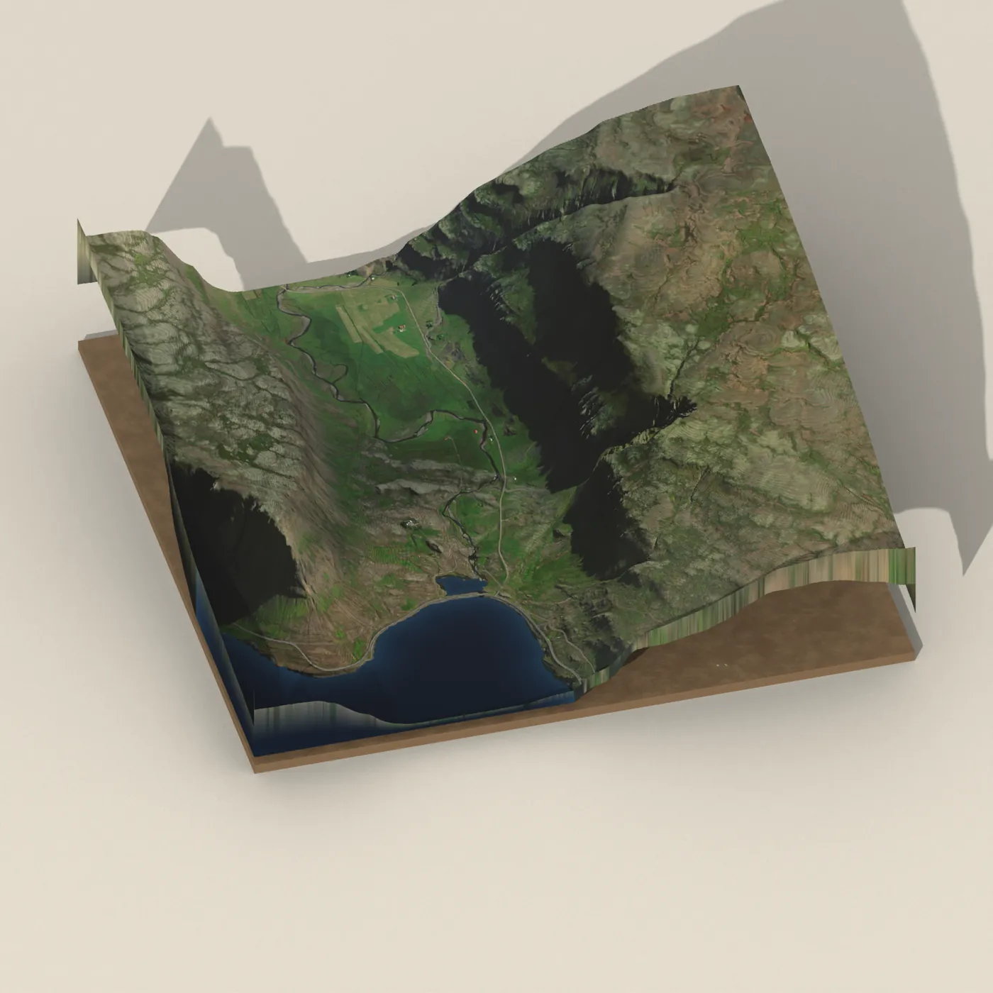 Brynjudalsfoss 3D terrain render