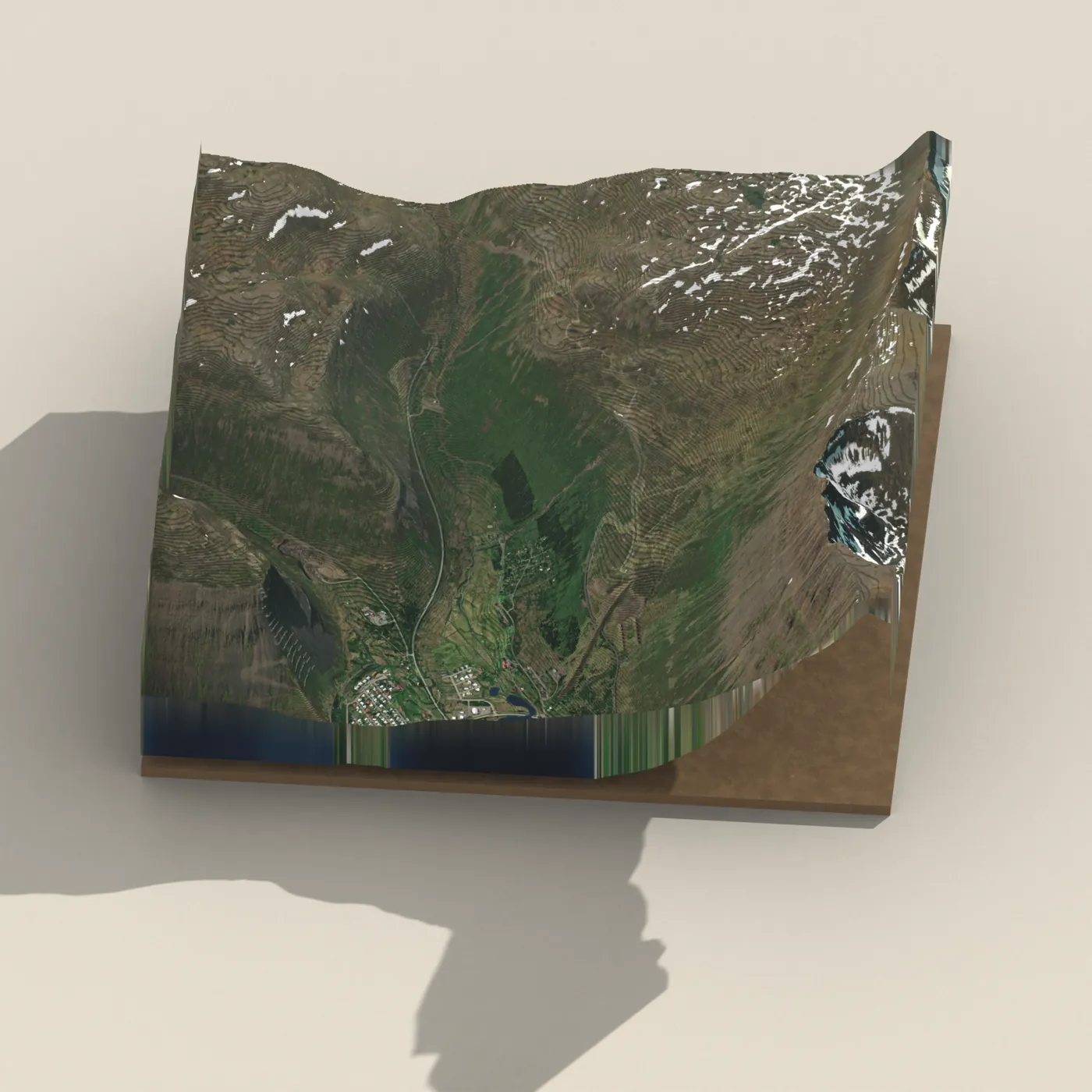 Bunárfoss 3D terrain render