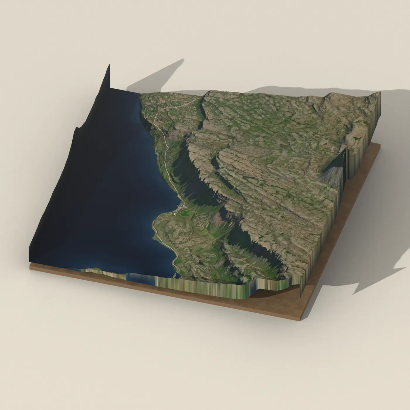 Djúpavíkurfoss 3D terrain render